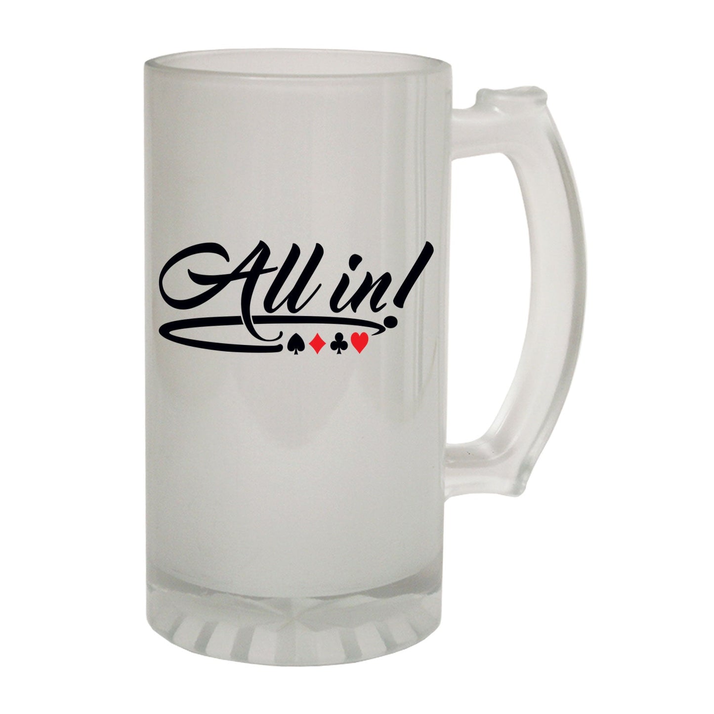 All In Poker Bluff - Novelty Funny Frosted Stein - Gift Boxed