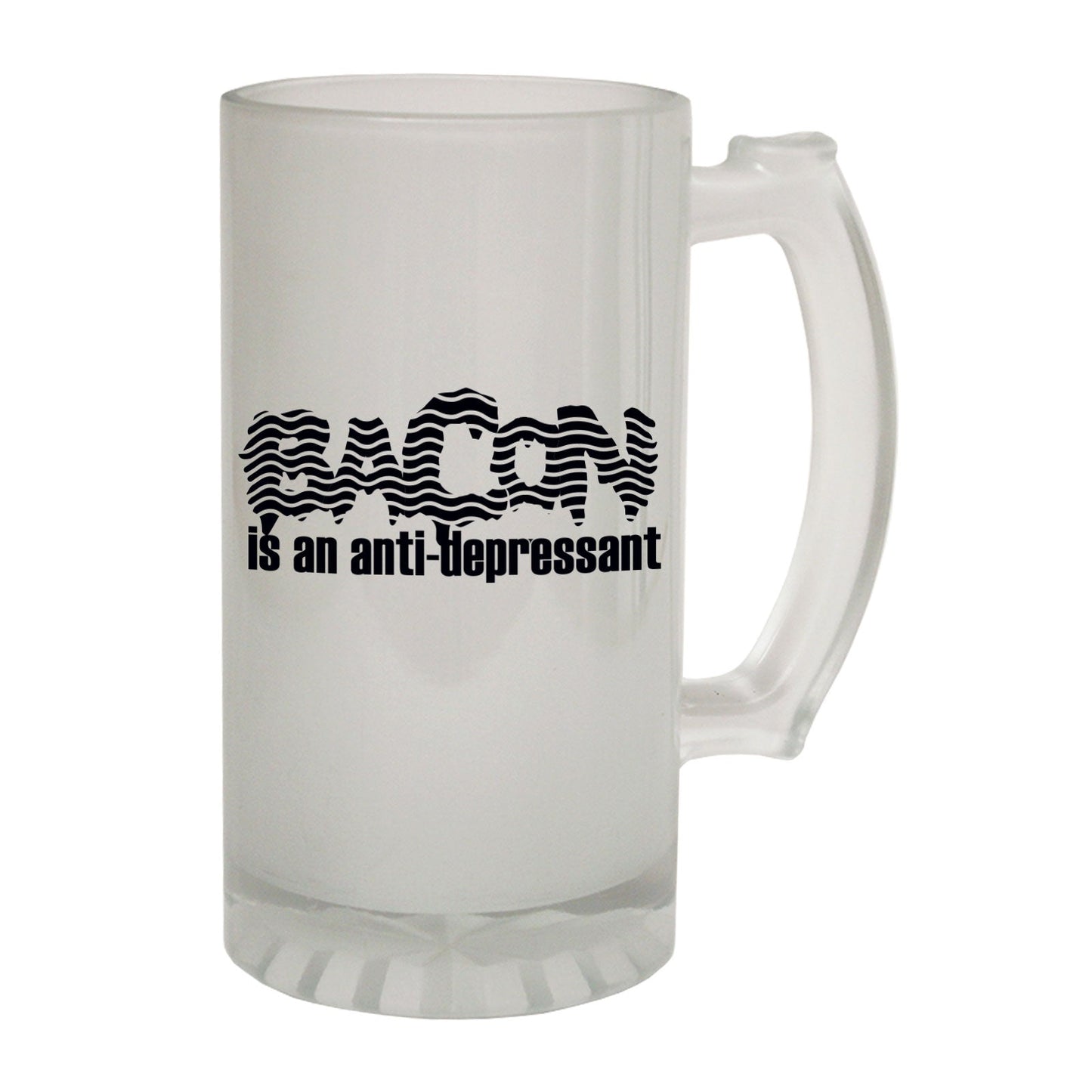 Bacon Anti Depressant Joke - Novelty Funny Frosted Stein - Gift Boxed