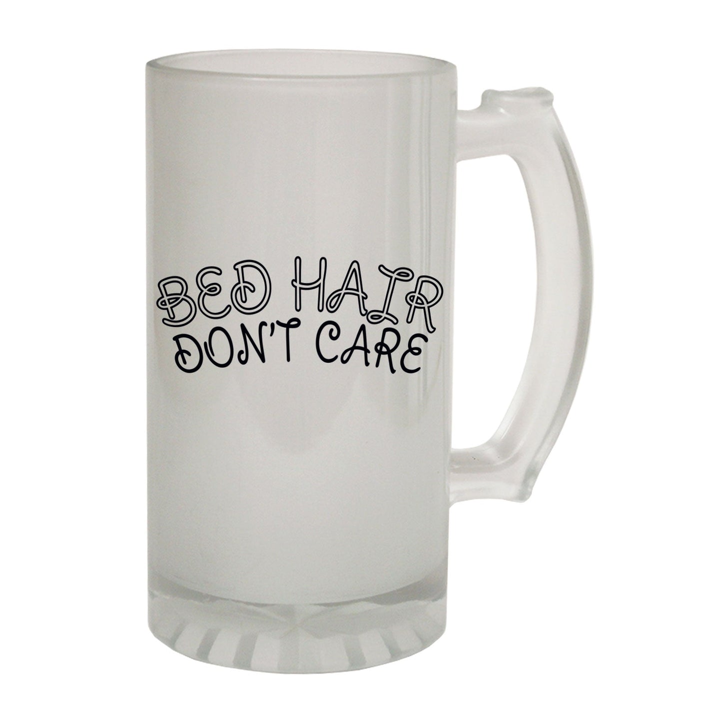 Bed Hair Dont Care - Novelty Funny Frosted Stein - Gift Boxed