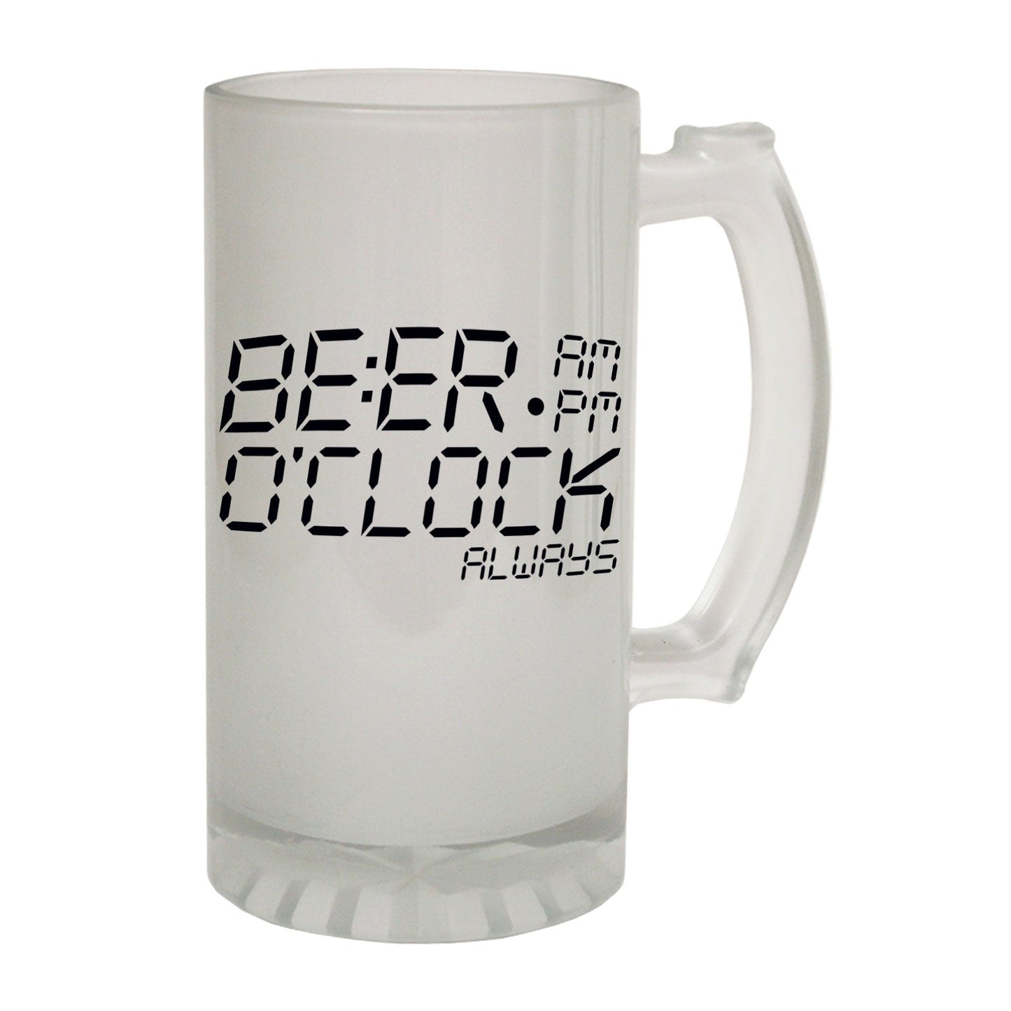 Beer O Clock Alcohol - Novelty Funny Frosted Stein - Gift Boxed