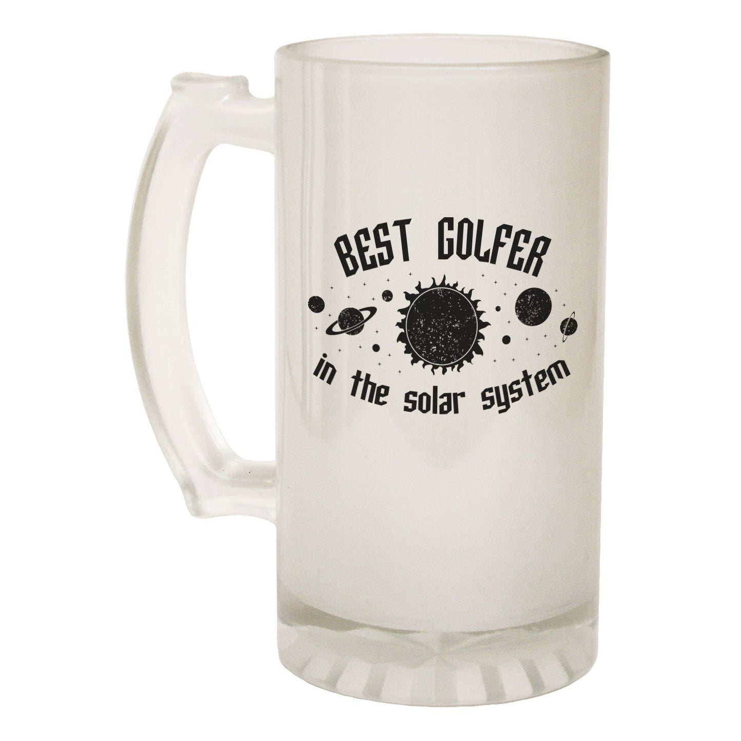 Best Golfer Solar System Golf - Novelty Funny Frosted Stein - Gift Boxed