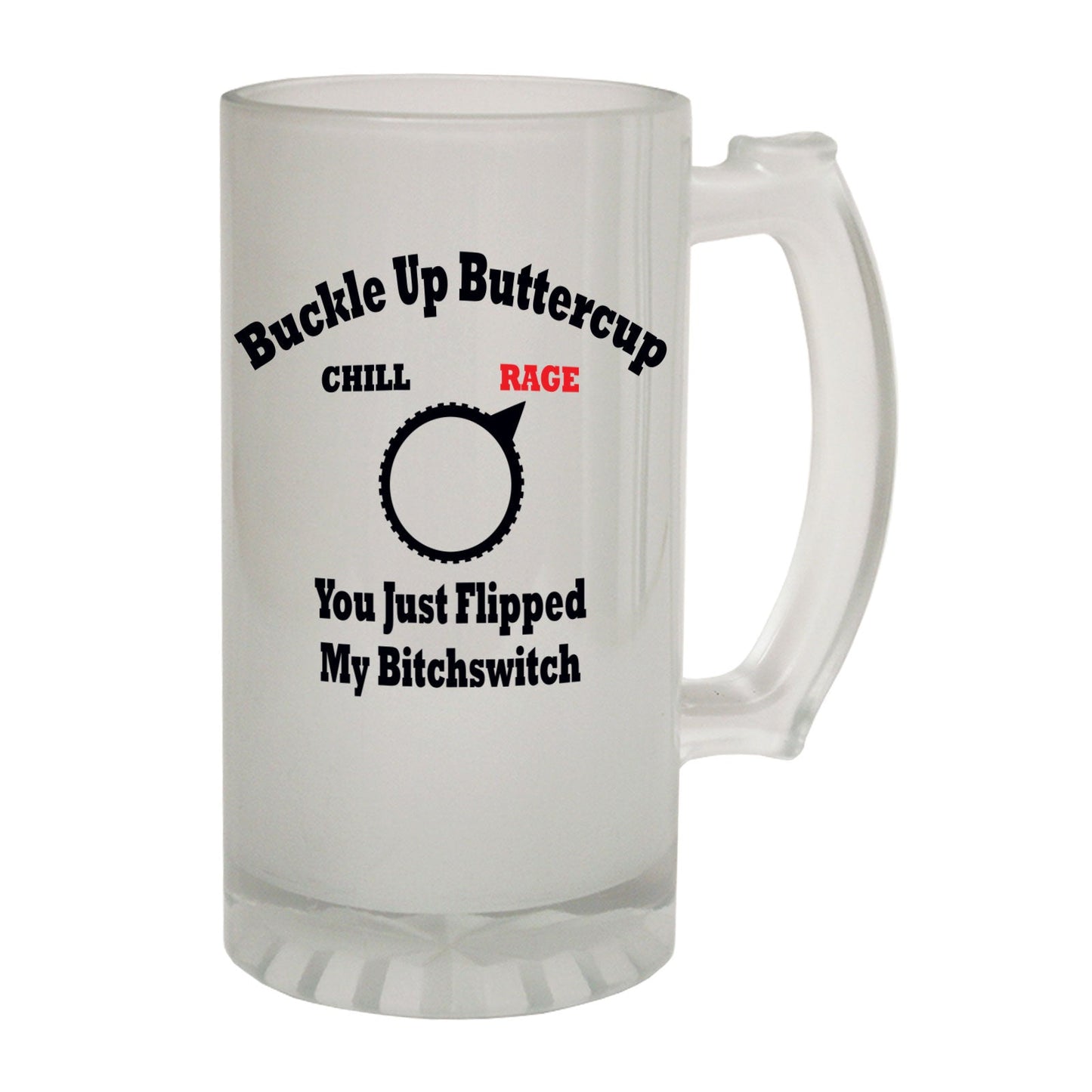 Buckle Up Buttercup - Novelty Funny Frosted Stein - Gift Boxed