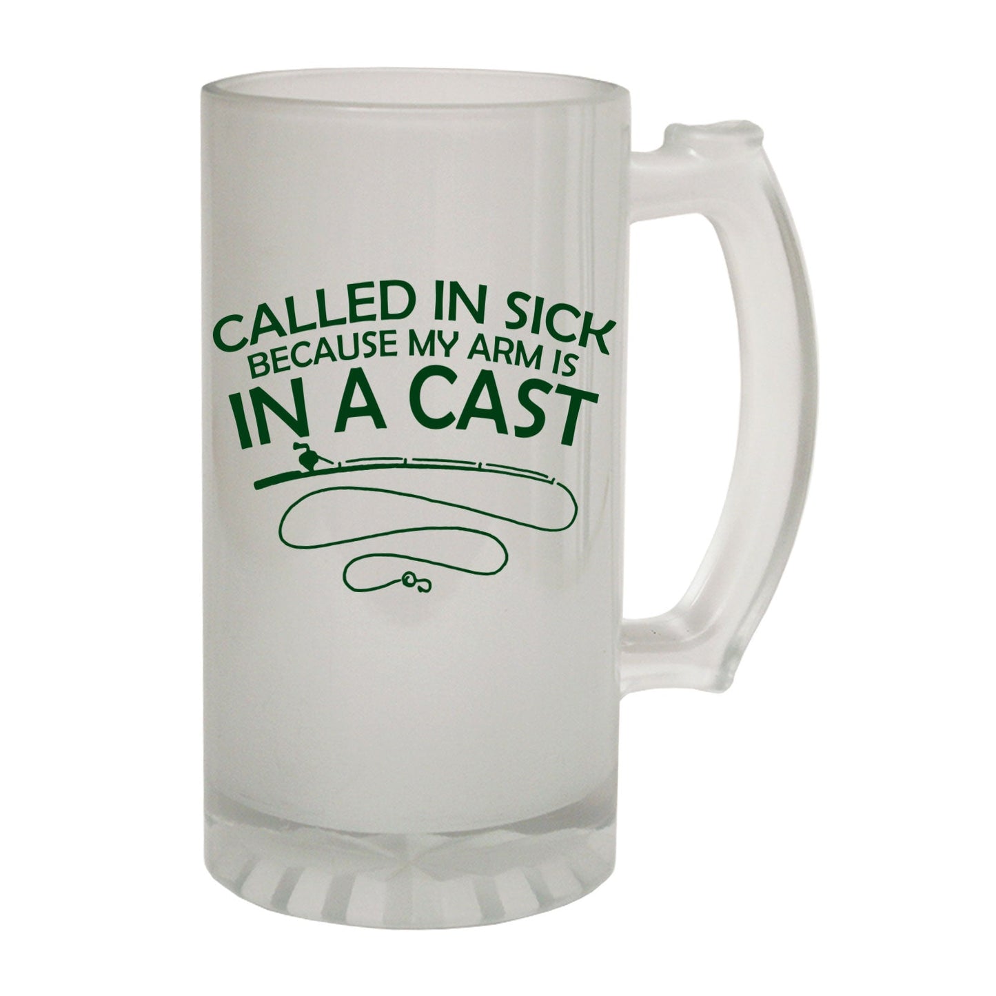 Called In Sick Cast Fishing - Novelty Funny Frosted Stein - Gift Boxed