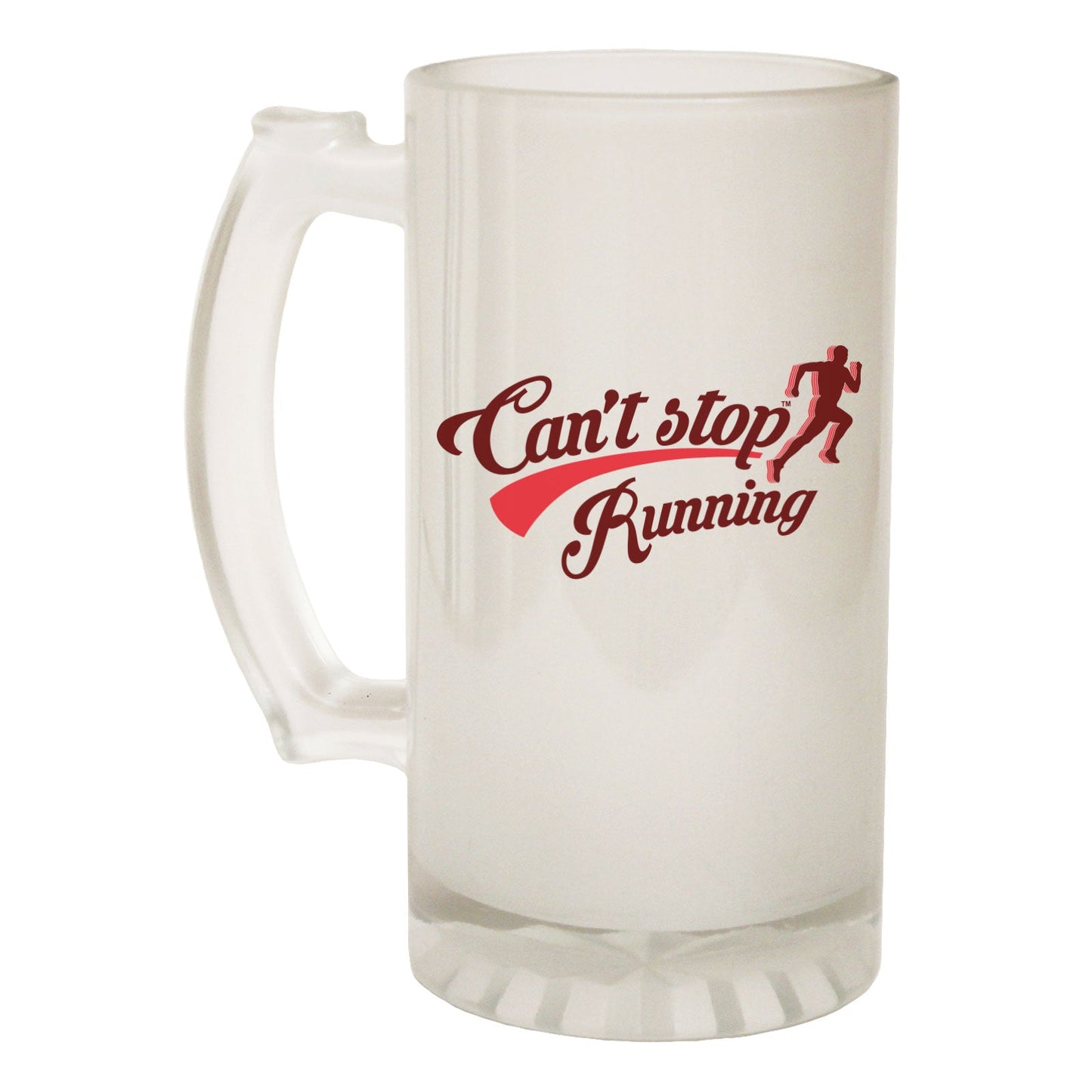 Cant Stop Running Runner - Novelty Funny Frosted Stein - Gift Boxed