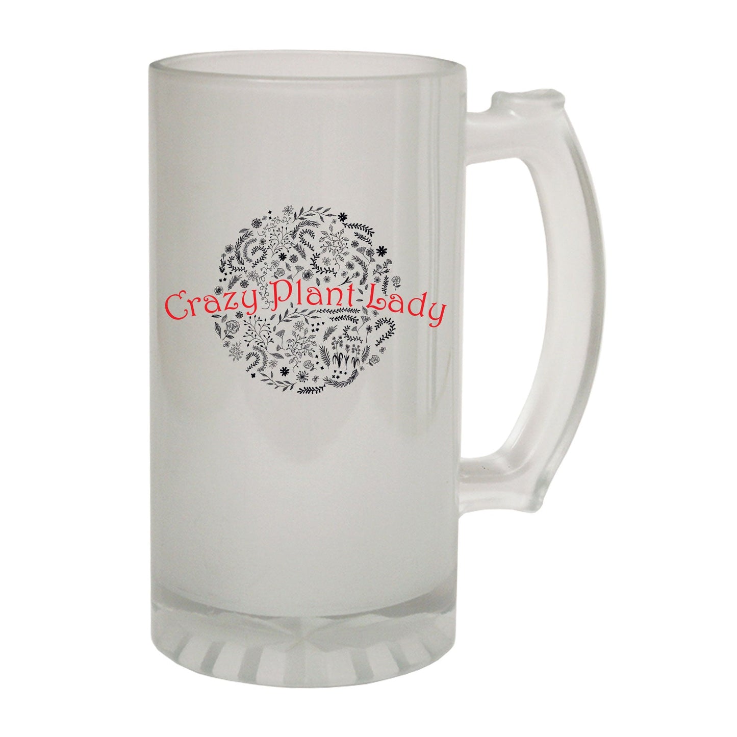 Crazy Plant Lady Gardening - Novelty Funny Frosted Stein - Gift Boxed