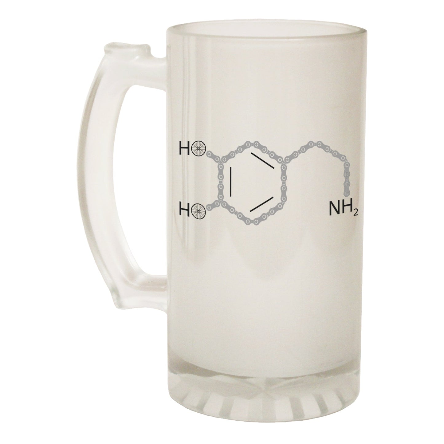 Cycling Dopamine Chem Struct - Novelty Funny Frosted Stein - Gift Boxed