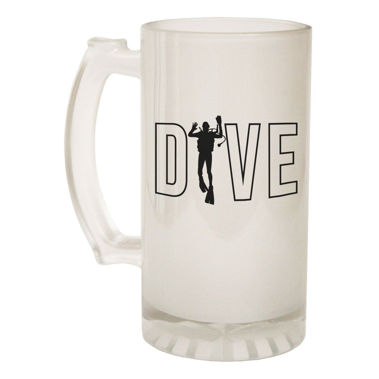 Dive Man Scuba Diving - Novelty Funny Frosted Stein - Gift Boxed