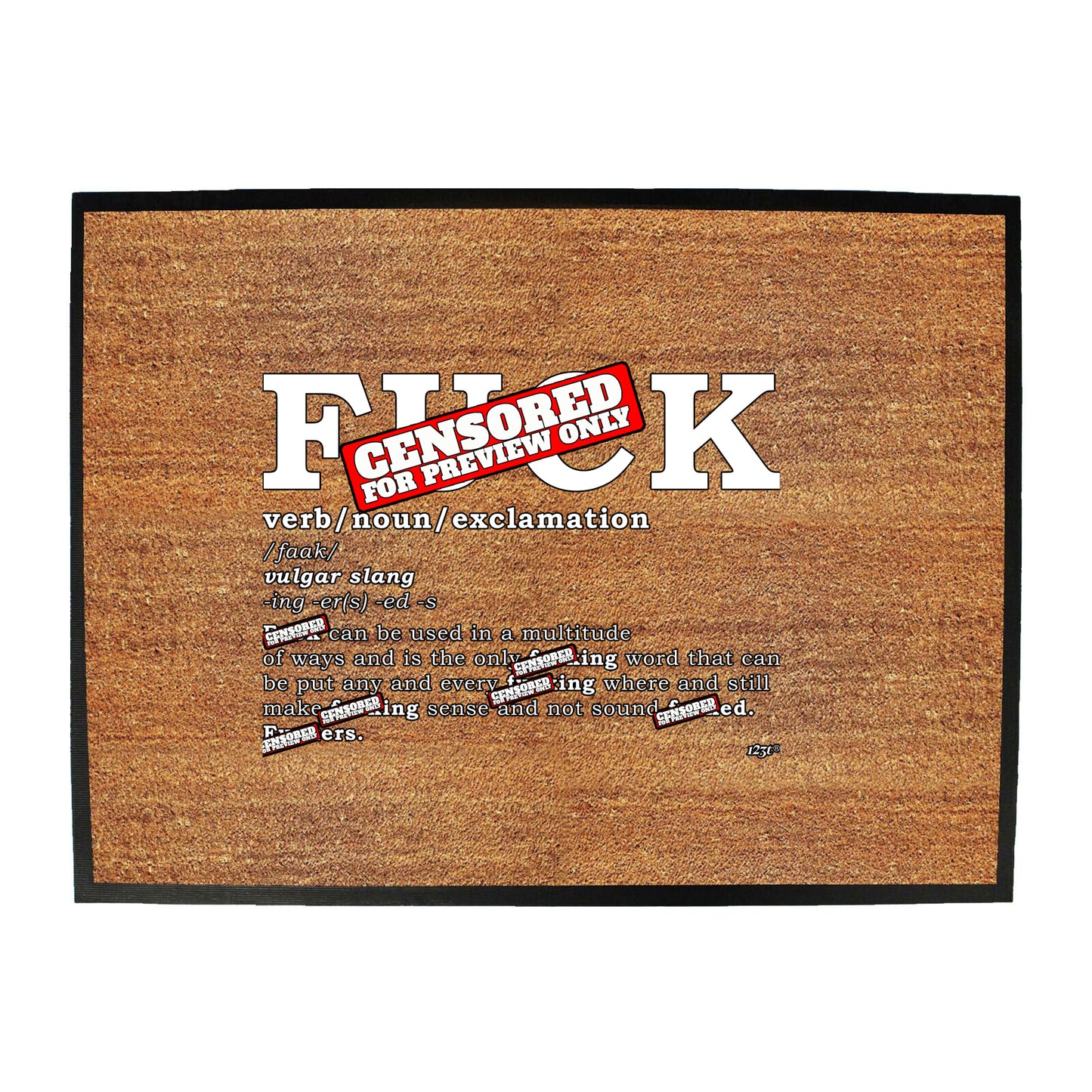 F K Noun - Funny Novelty Doormat