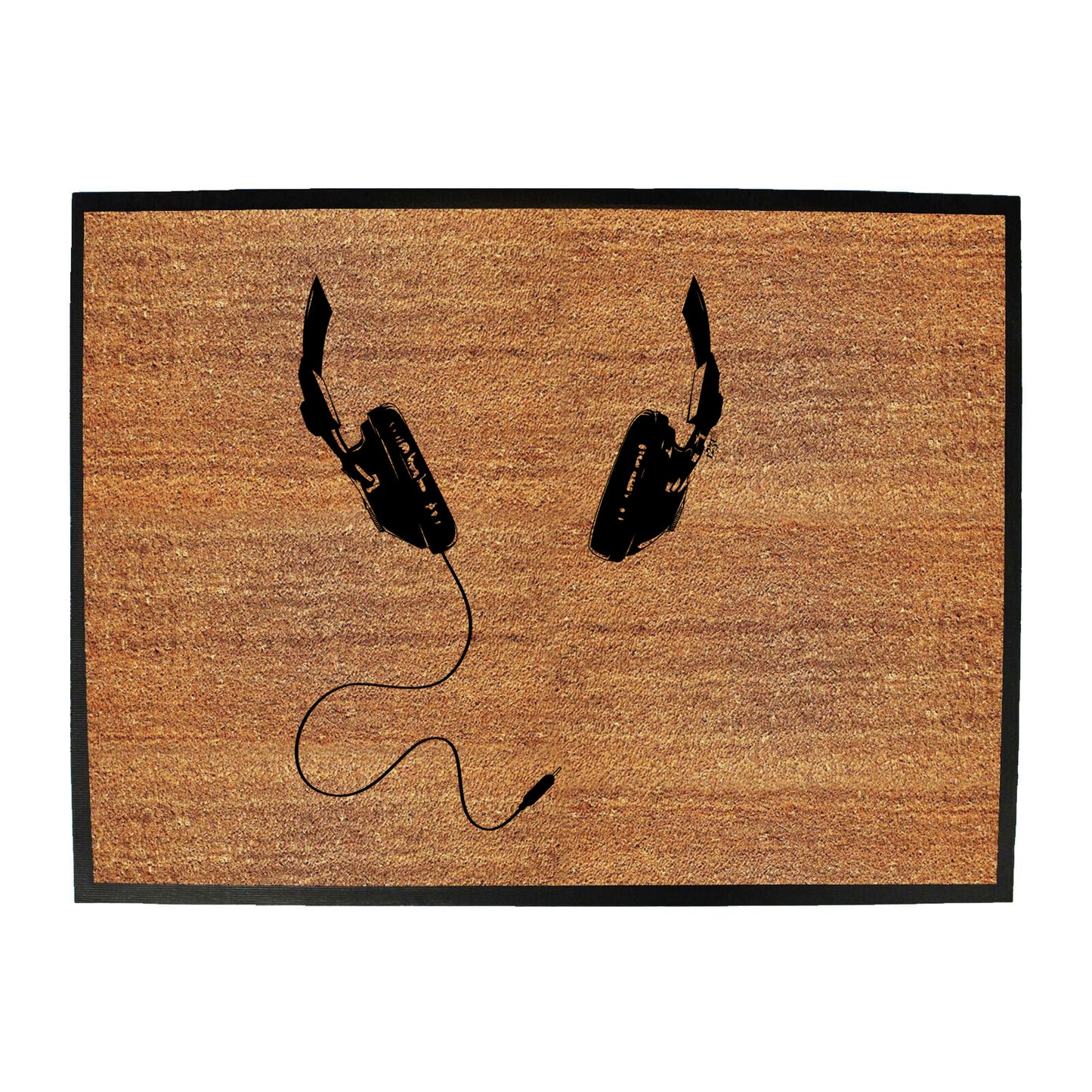 Headphones Around Neck - Funny Novelty Doormat
