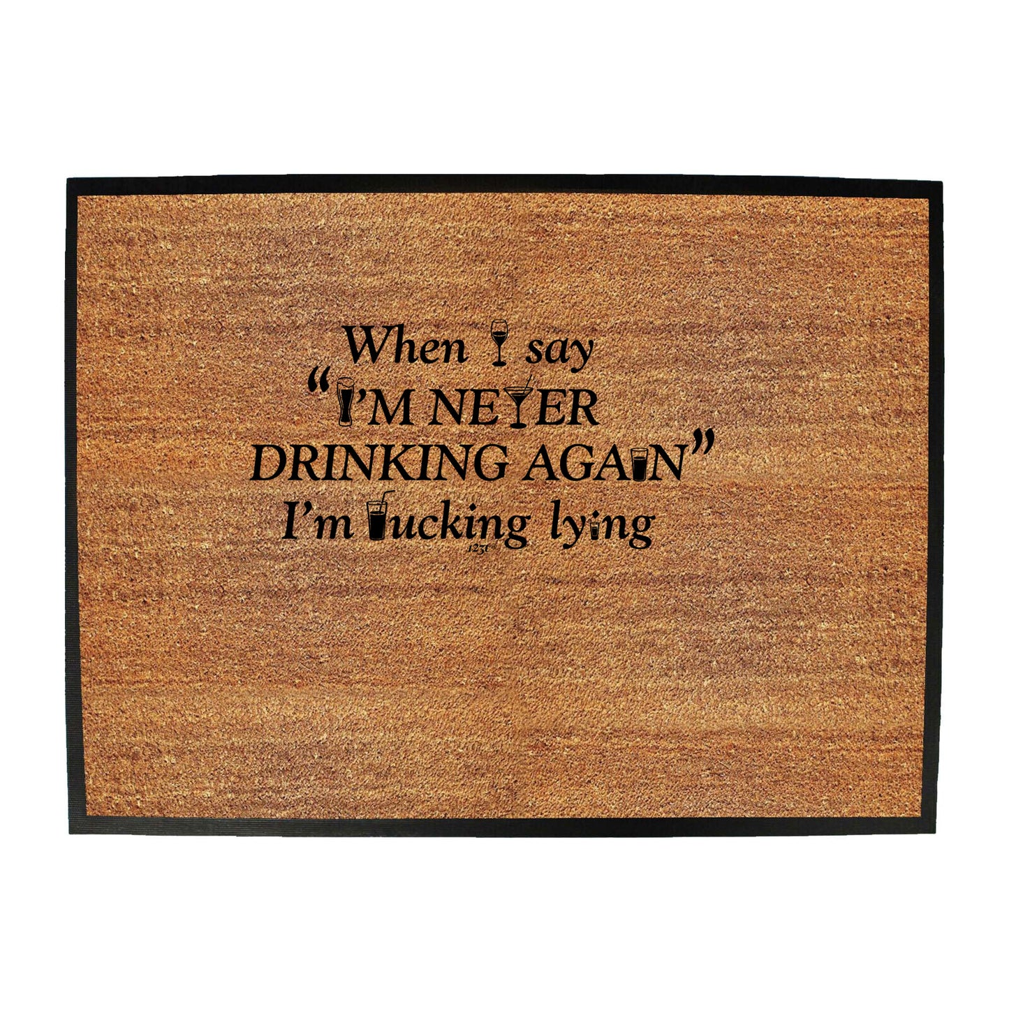 When Say Im Never Drinking Again - Funny Novelty Doormat