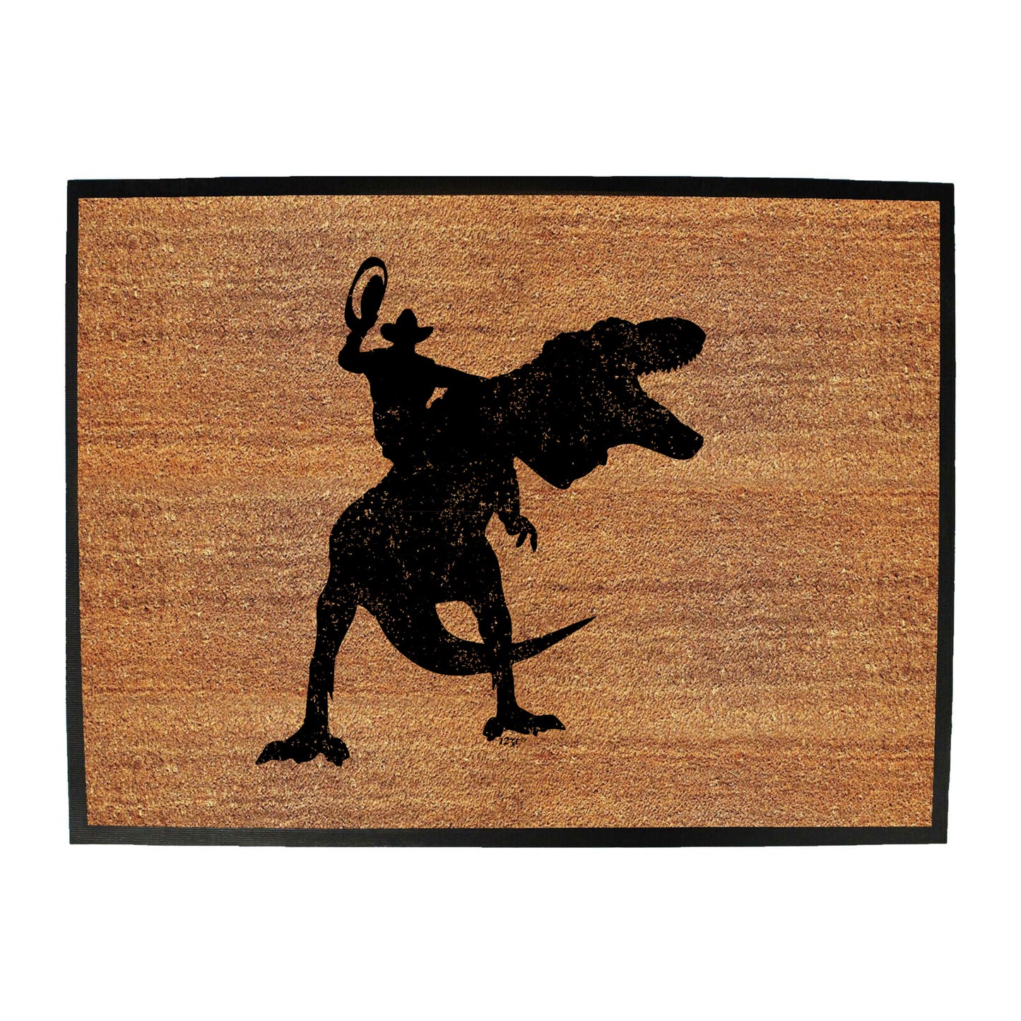 Cowboy Riding T Rex Dinosaur - Funny Novelty Doormat
