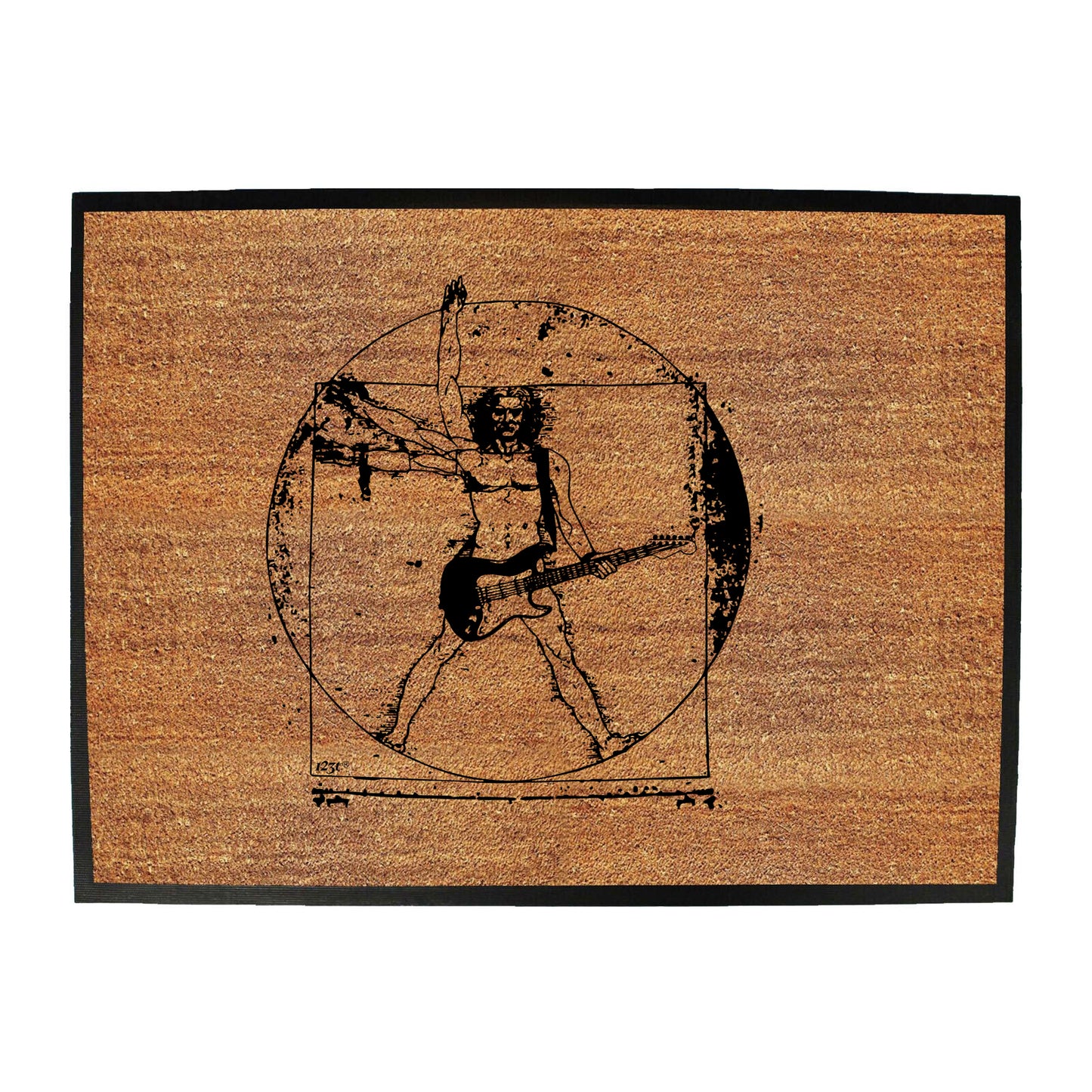 Leonardo Guitar Music White - Funny Novelty Doormat