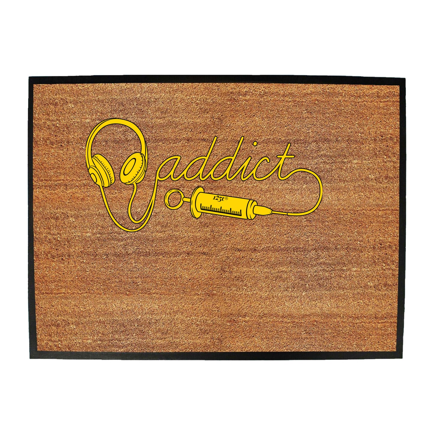 Dj Addict Headphone Head Phones Music - Funny Novelty Doormat