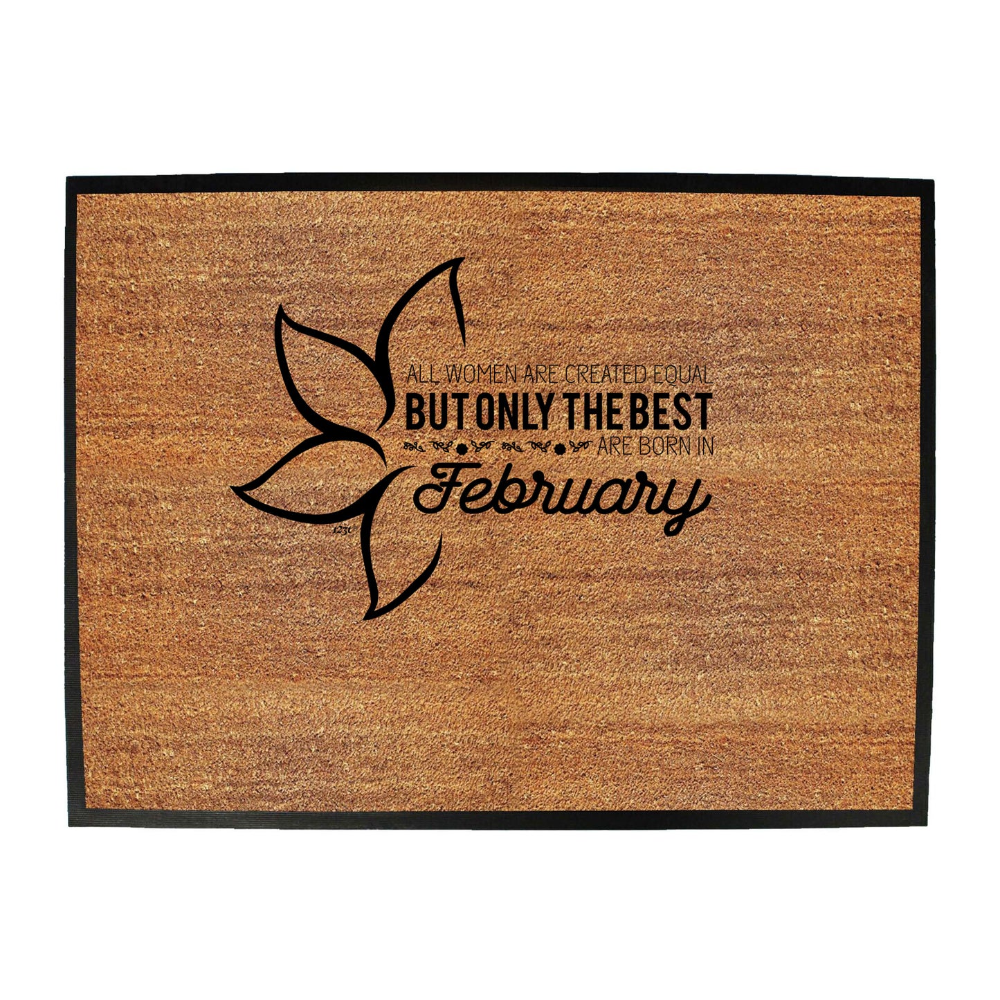 February Birthday All Women Are Created Equal - Funny Novelty Doormat