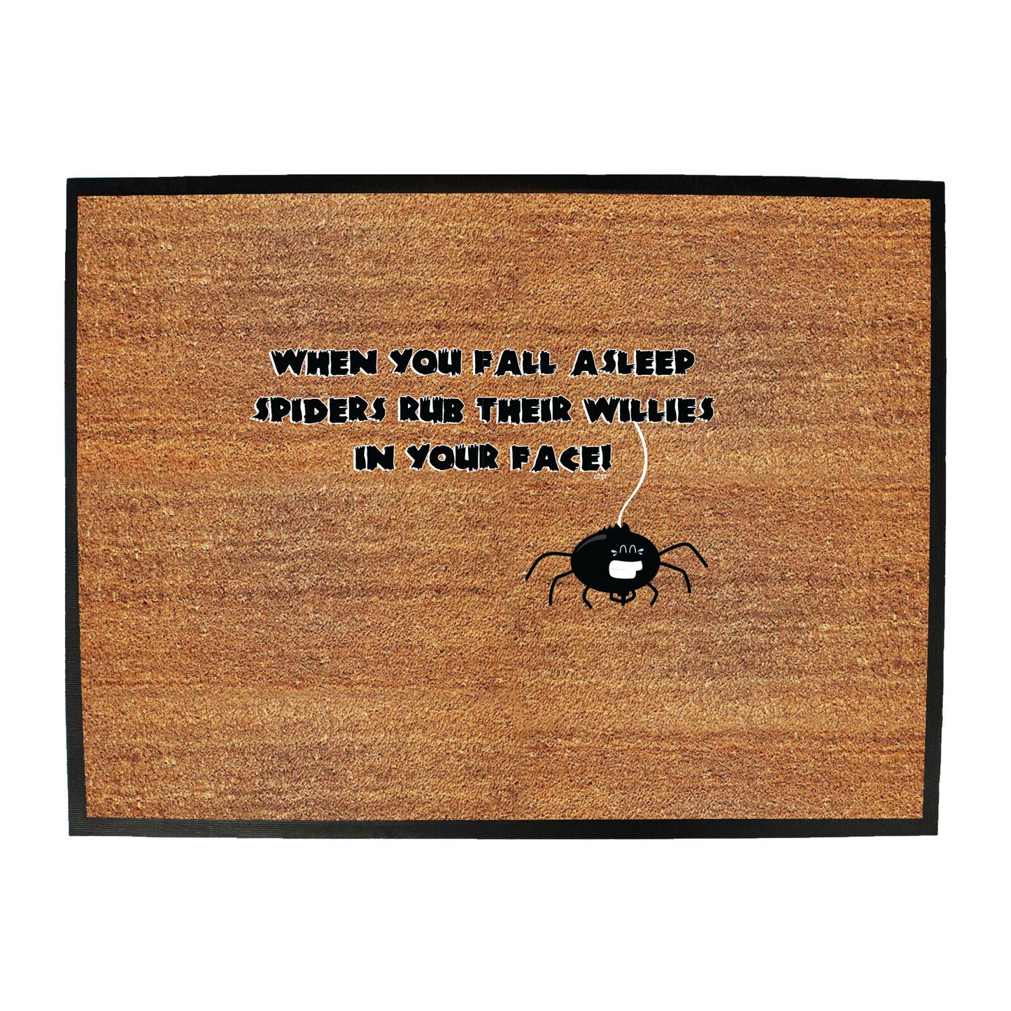 When You Fall Asleep Spiders Rub Their Willies On Your Face - Funny Novelty Doormat