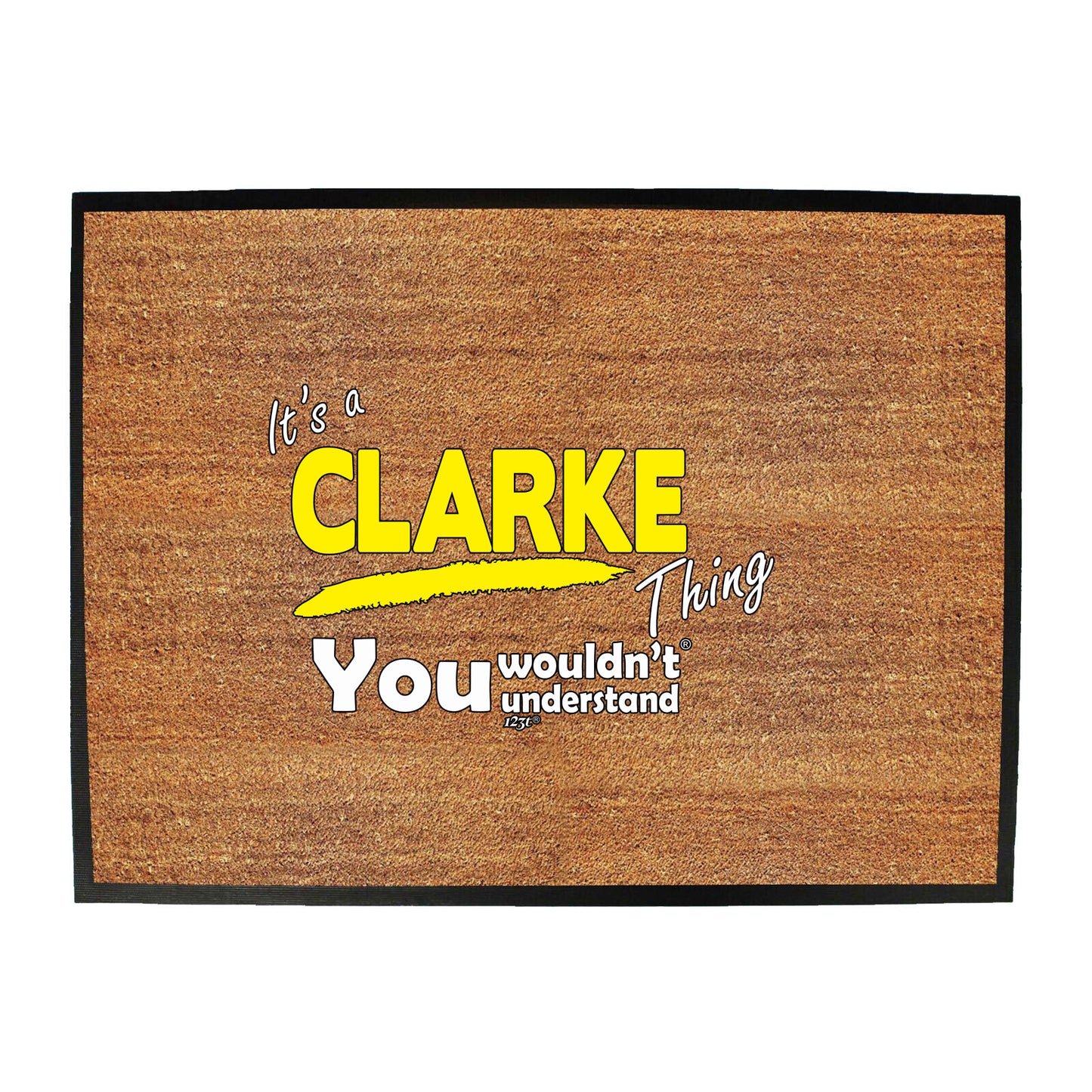 Clarke V1 Surname Thing - Funny Novelty Doormat