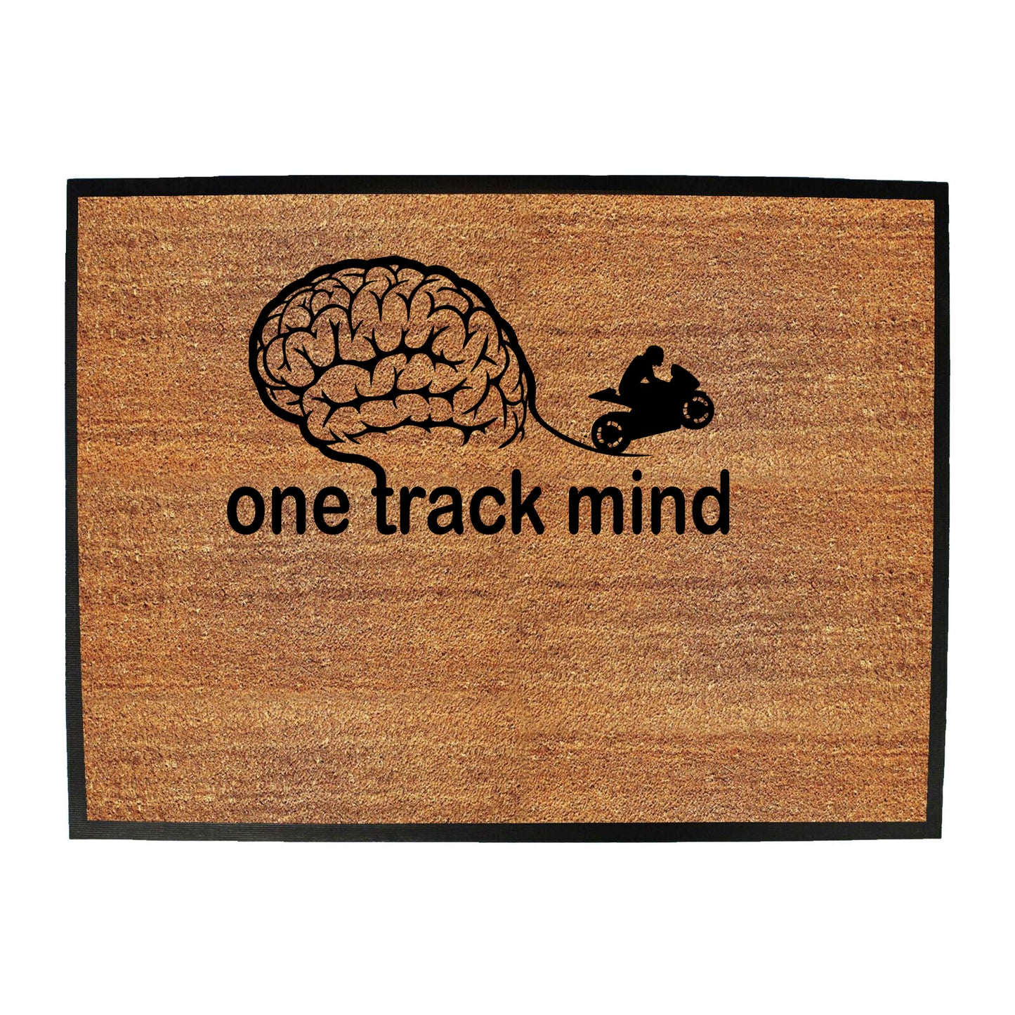 One Track Mind Superbike Motorbike - Funny Novelty Doormat