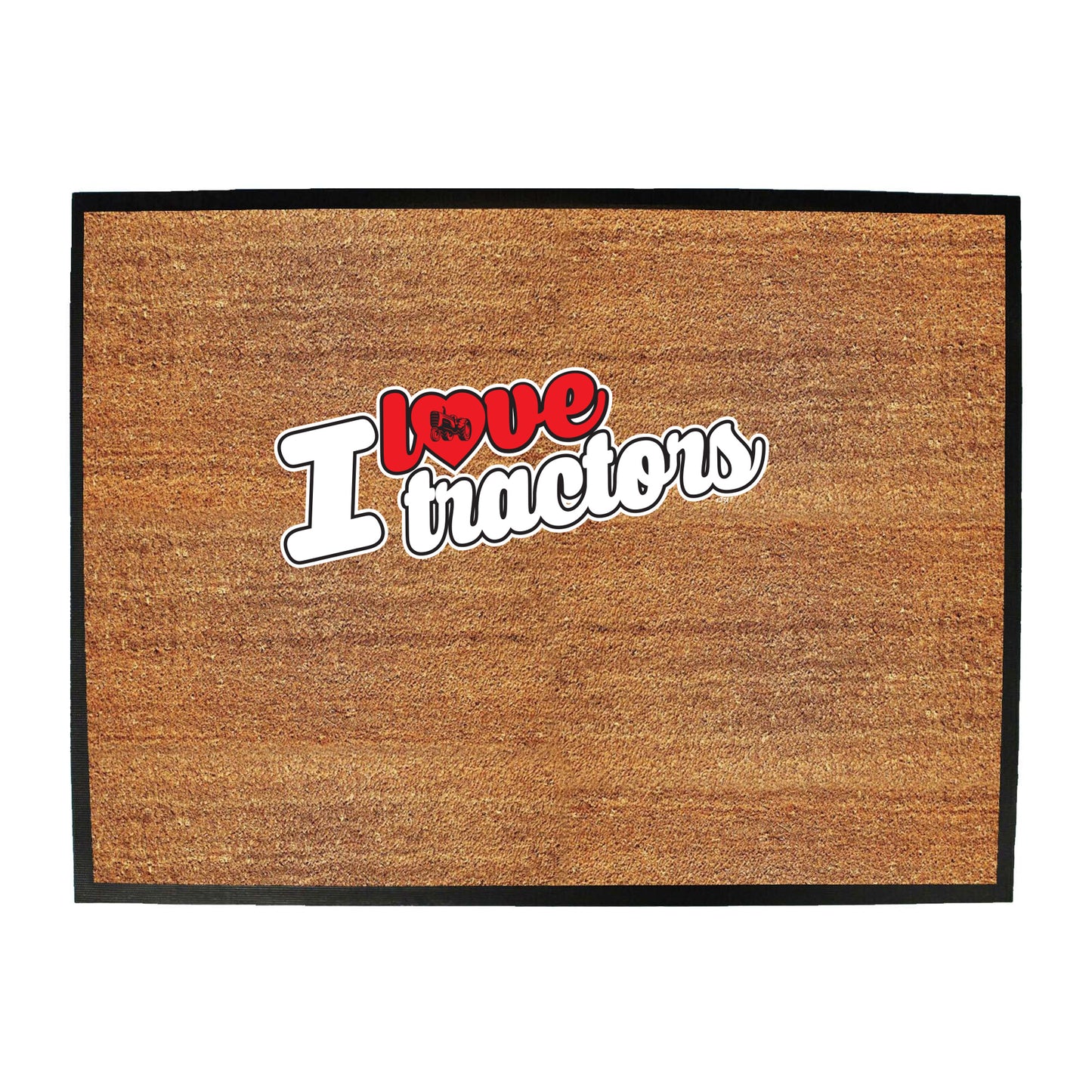 Love Tractors Stencil - Funny Novelty Doormat