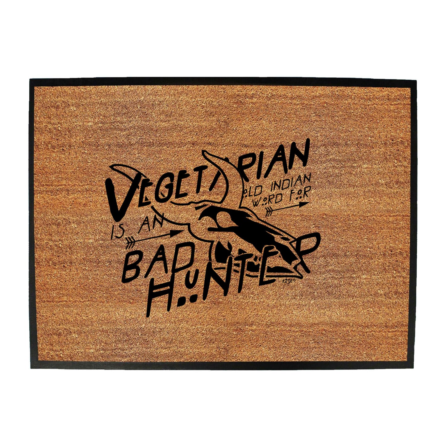 Vegetarian Old Indian Bad Hunter - Funny Novelty Doormat