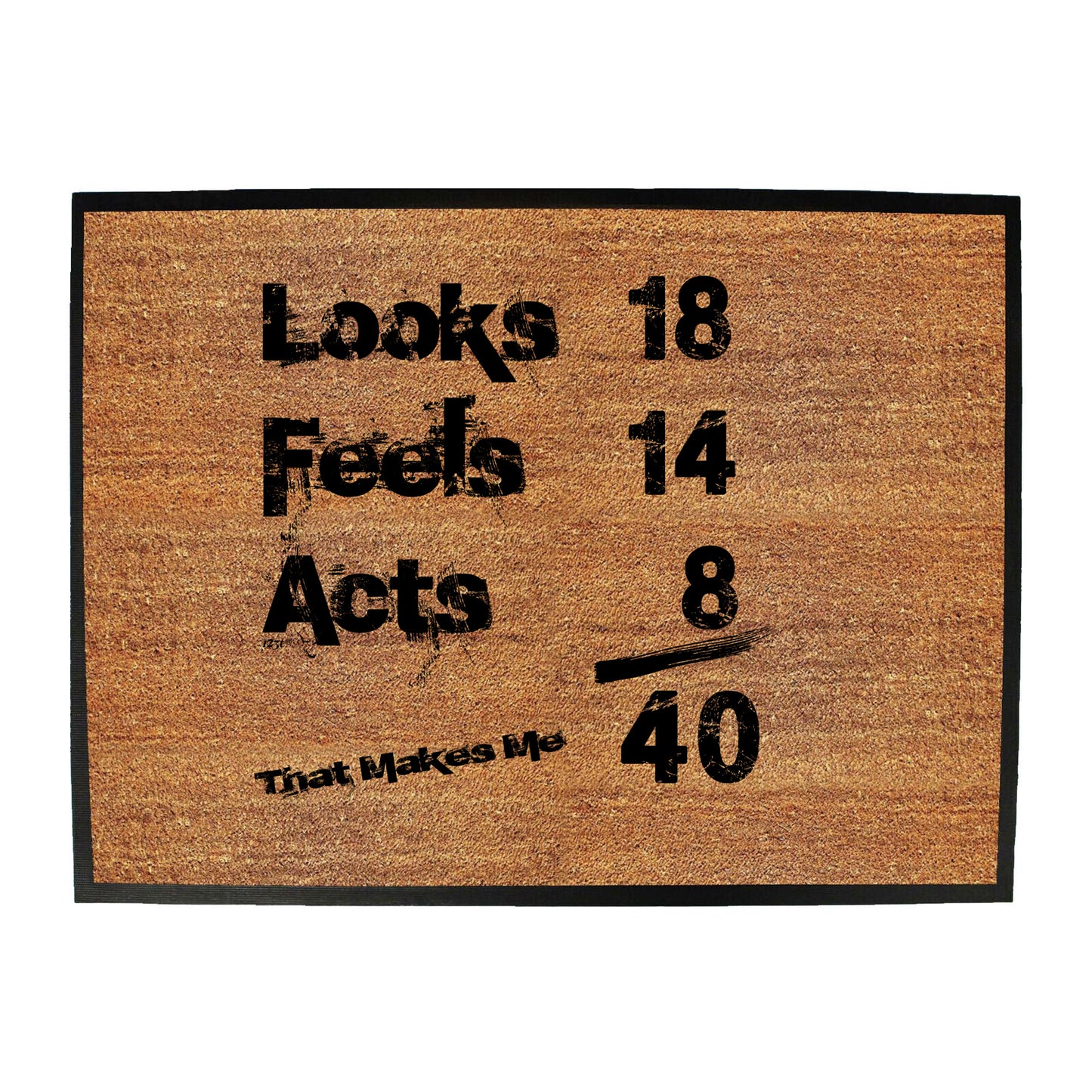 Looks Acts Feels 40 - Funny Novelty Doormat