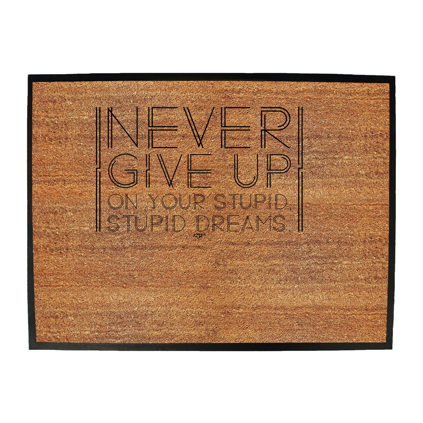 Never Give Up On Your Stupid Dreams - Funny Novelty Doormat