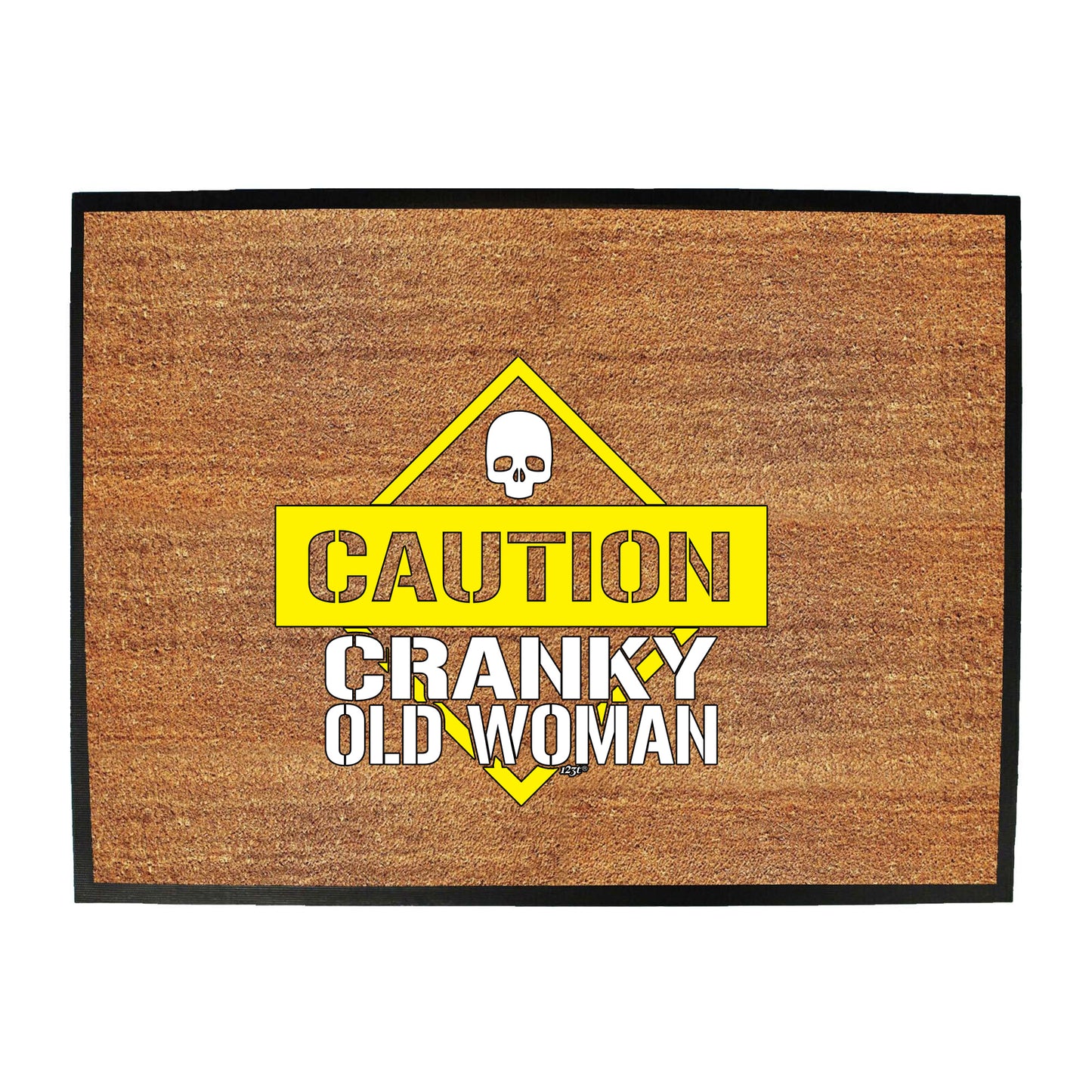 Caution Cranky Old Woman - Funny Novelty Doormat