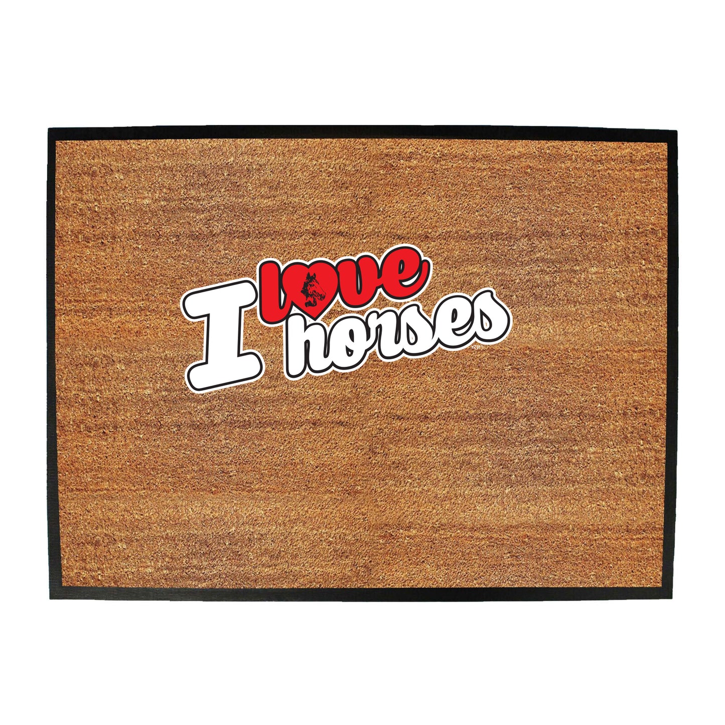 Love Horses Stencil - Funny Novelty Doormat
