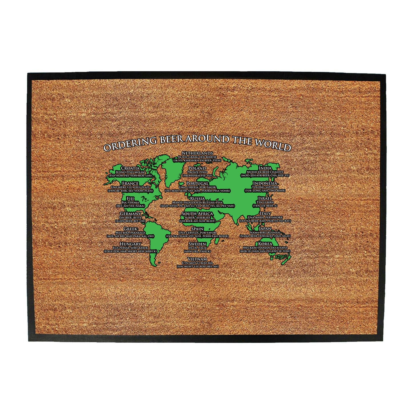 Ordering Beer Around The World - Funny Novelty Doormat