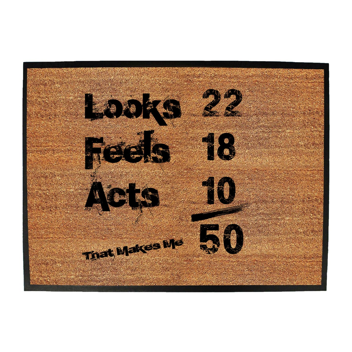 Looks Acts Feels 50 - Funny Novelty Doormat