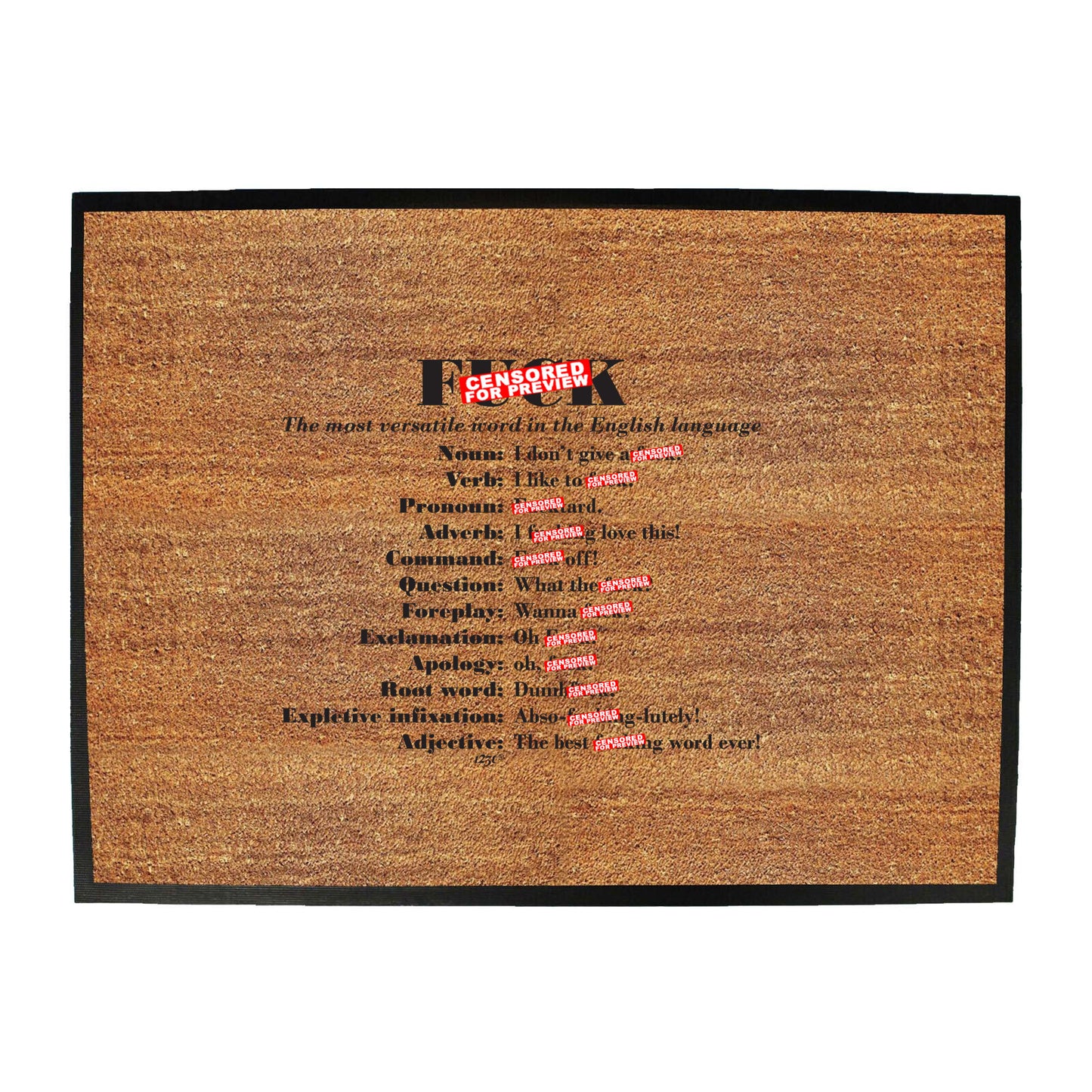 F K The Most Versatile Word - Funny Novelty Doormat