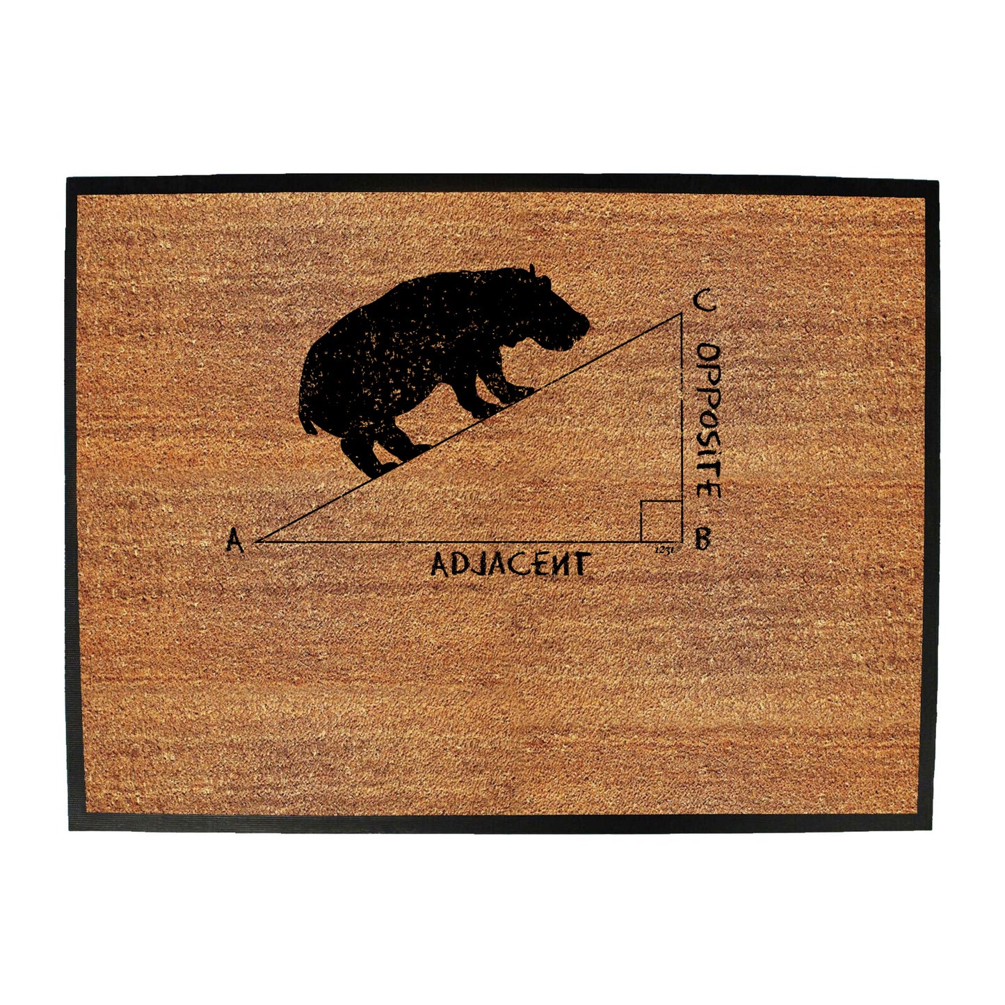Hypotenuse Hippo Hippopotamus - Funny Novelty Doormat
