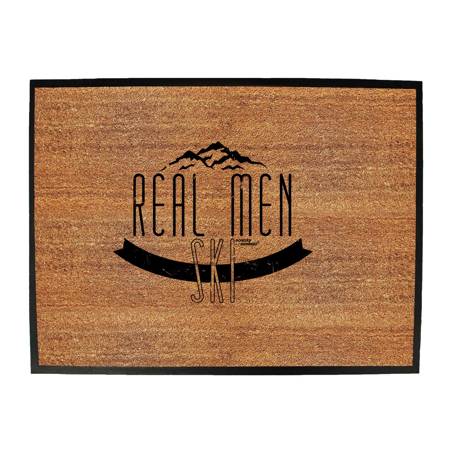 Pm Real Men Ski - Funny Novelty Doormat