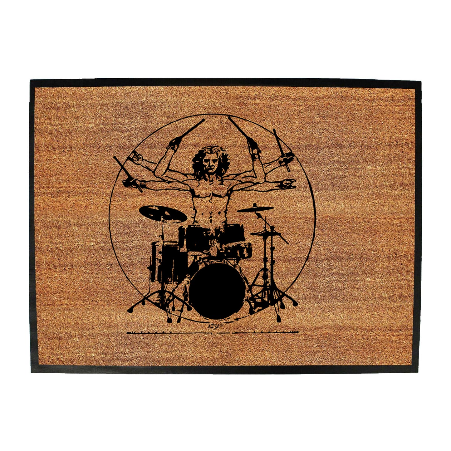 Leonardo Drummer Music White - Funny Novelty Doormat