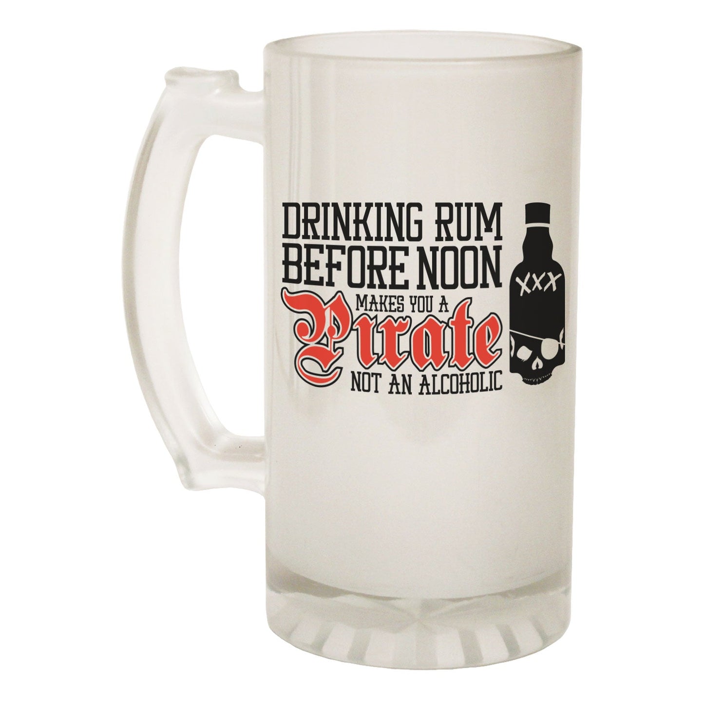 Drinking Rum Before Noon - Novelty Funny Frosted Stein - Gift Boxed