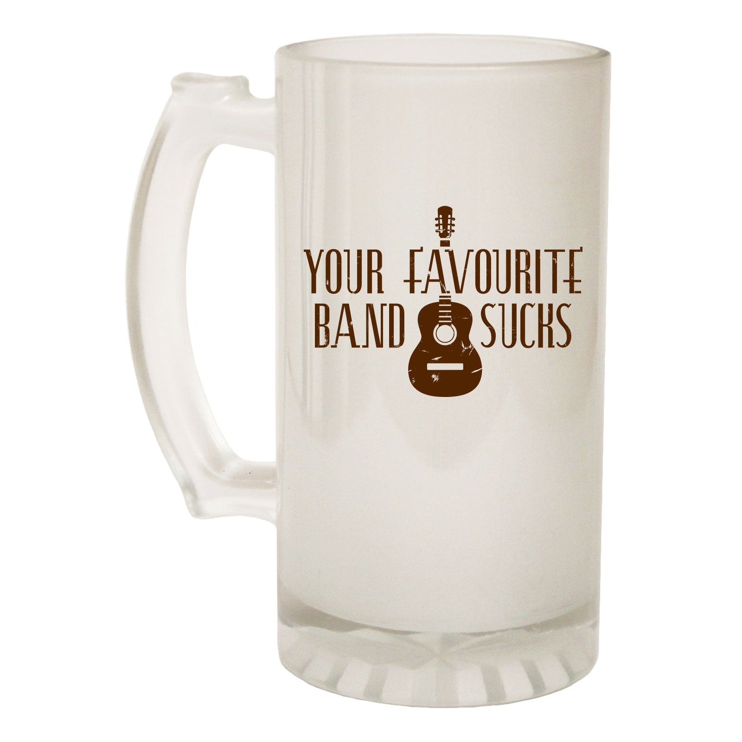Favourite Band Sucks Music - Novelty Funny Frosted Stein - Gift Boxed