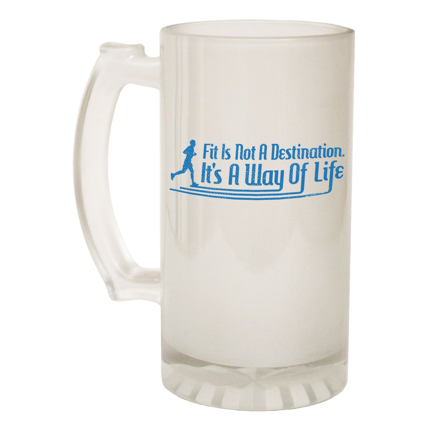 Fit Not A Destination Training - Novelty Funny Frosted Stein - Gift Boxed
