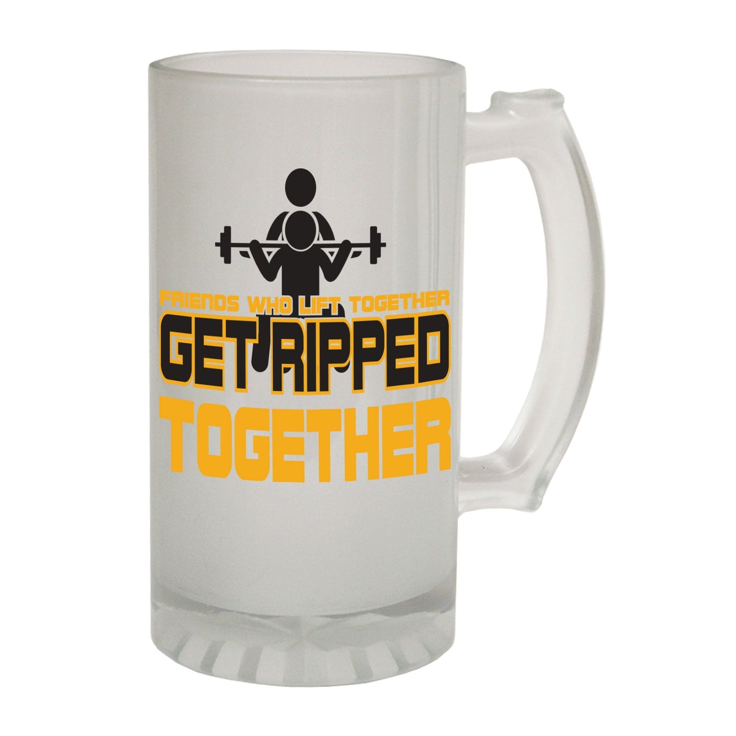 Friends Ripped Together Gym - Novelty Funny Frosted Stein - Gift Boxed