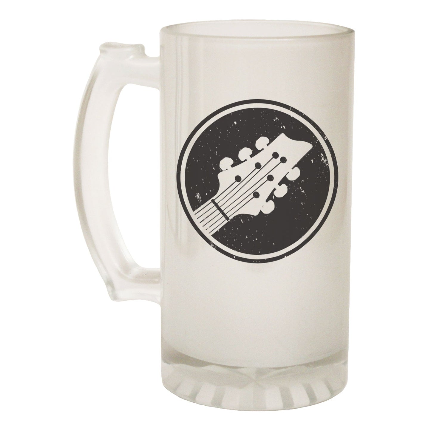 Guitar Design Circle Music - Novelty Funny Frosted Stein - Gift Boxed