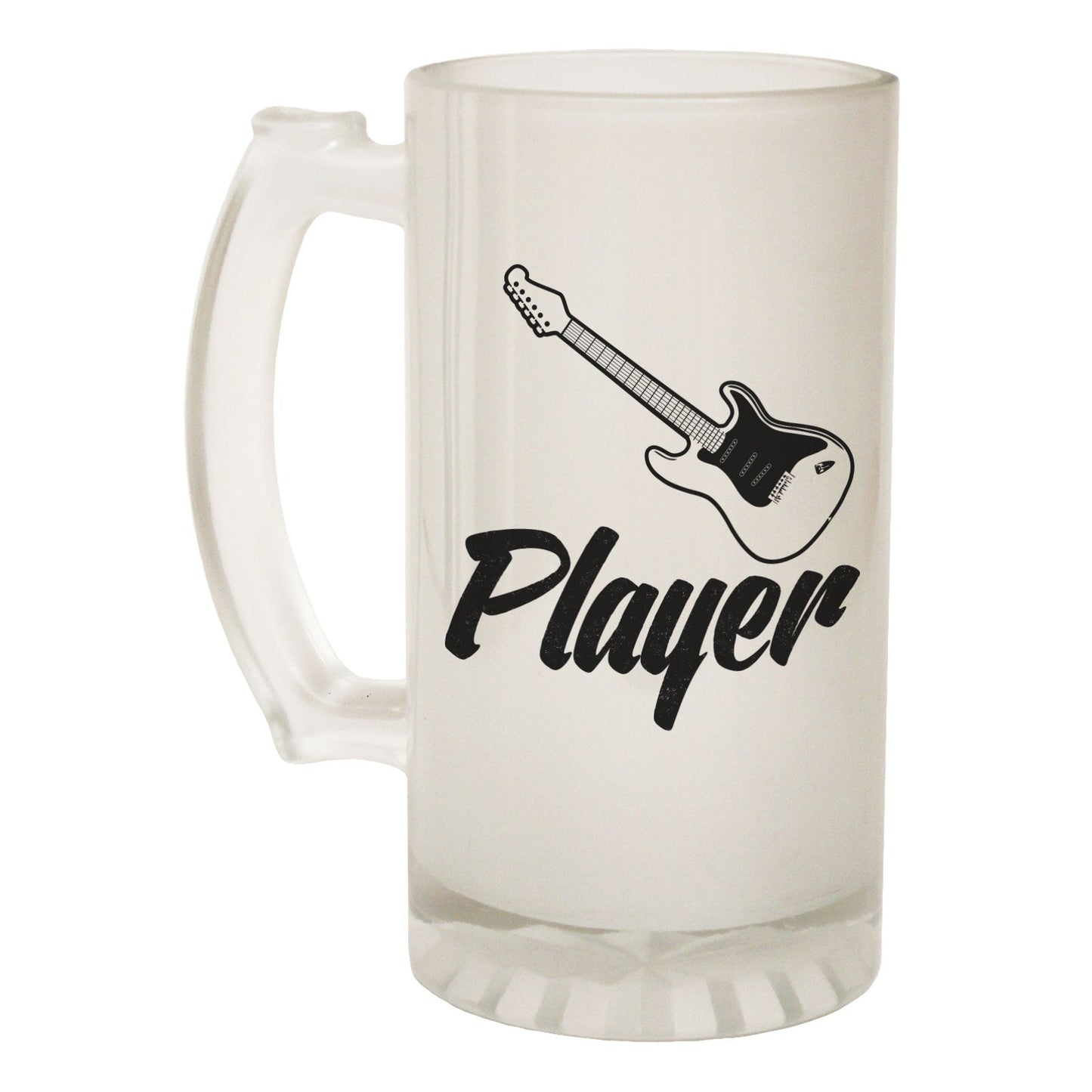 Guitar Player Music - Novelty Funny Frosted Stein - Gift Boxed