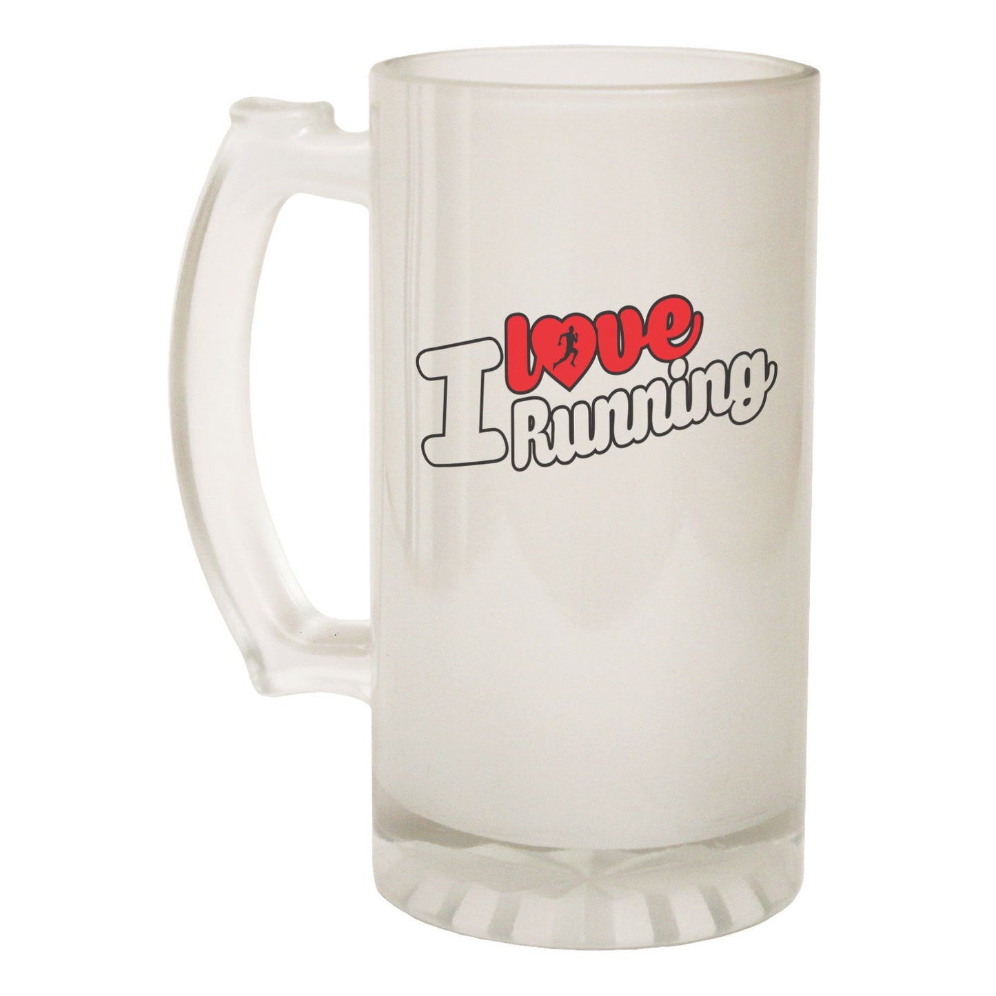 I Love Running Run - Novelty Funny Frosted Stein - Gift Boxed