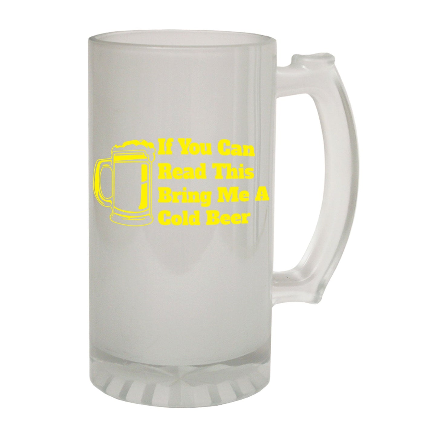If You Can Read This Cold Beer - Novelty Funny Frosted Stein - Gift Boxed