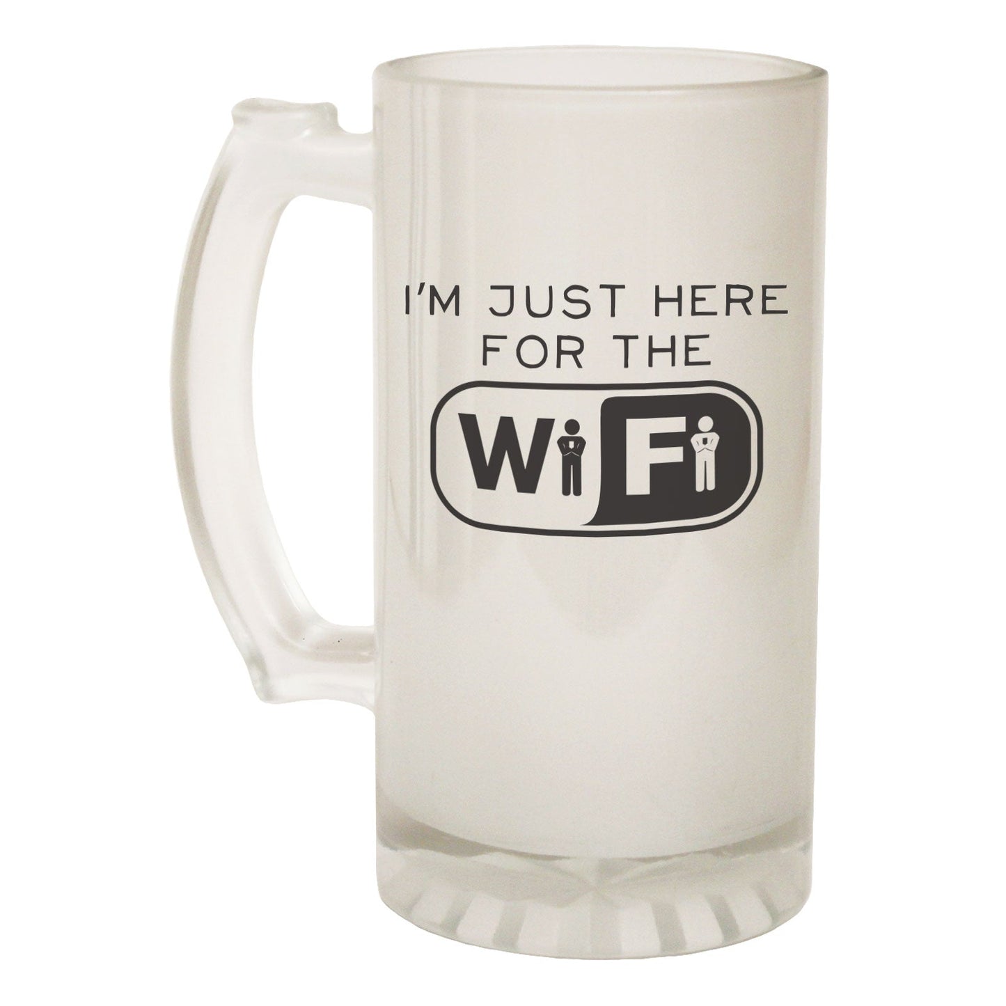 Just Here Wifi Geek PC - Novelty Funny Frosted Stein - Gift Boxed