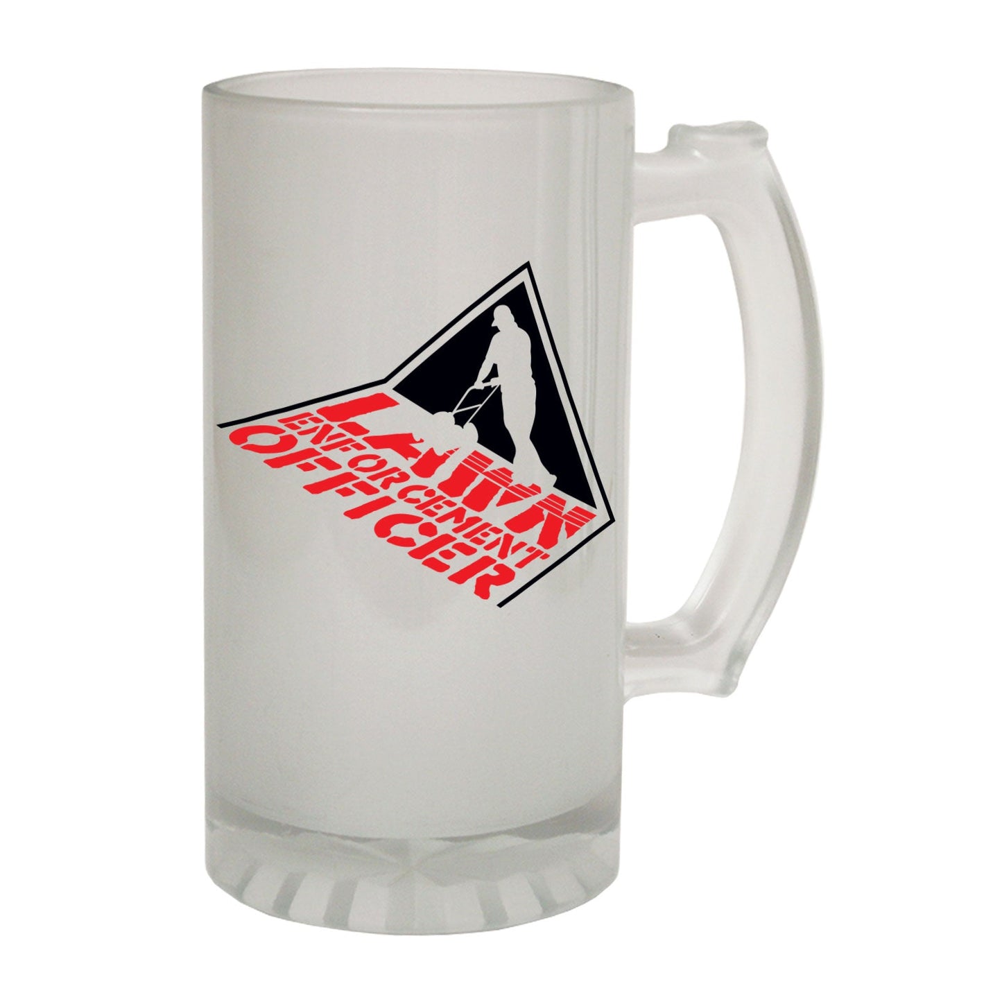 Lawn Enforcement Gardening - Novelty Funny Frosted Stein - Gift Boxed
