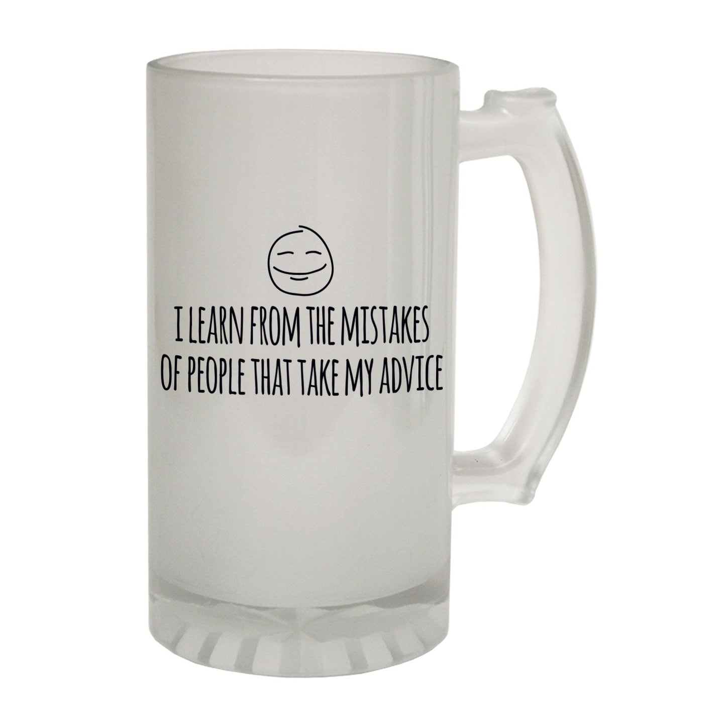 Learn From Mistakes People - Novelty Funny Frosted Stein - Gift Boxed