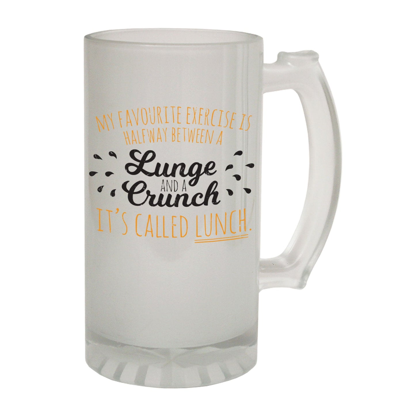Lunch Crunch Training - Novelty Funny Frosted Stein - Gift Boxed