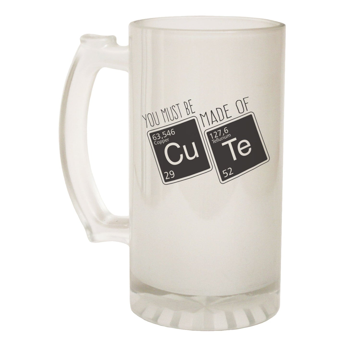 Made Of Cu Te Geek - Novelty Funny Frosted Stein - Gift Boxed