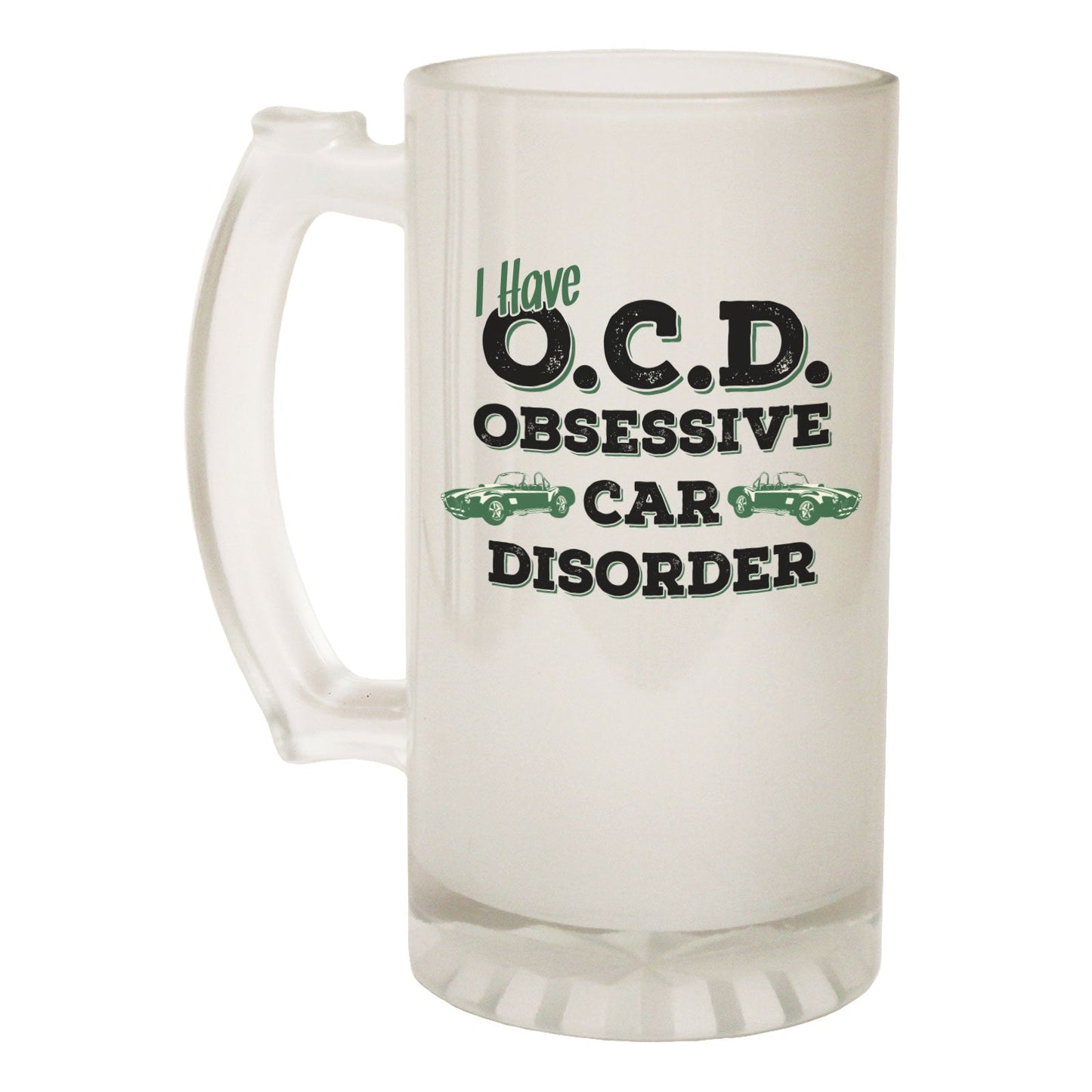 Obsessive Car Disorder - Novelty Funny Frosted Stein - Gift Boxed