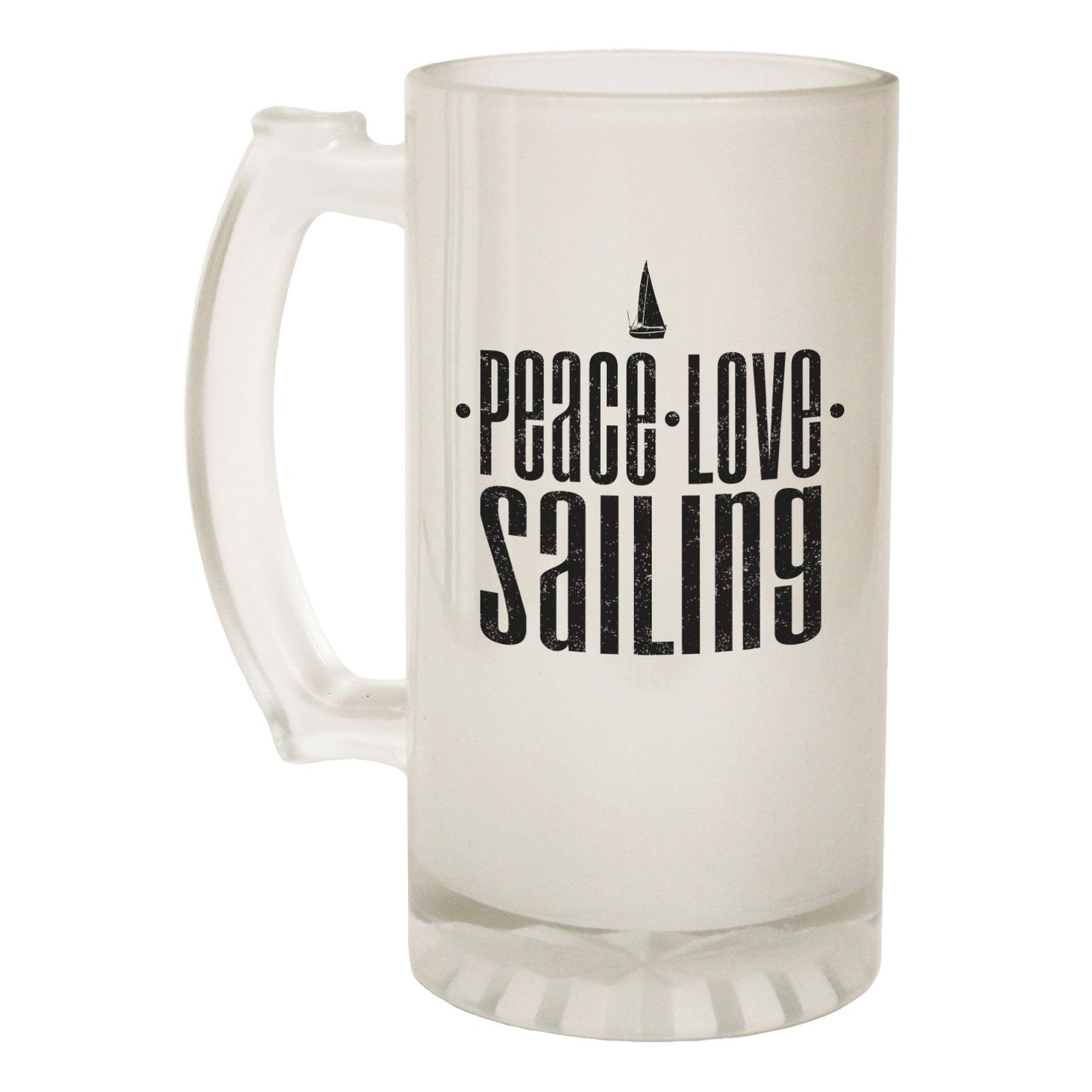 Peace Love Sailing - Novelty Funny Frosted Stein - Gift Boxed