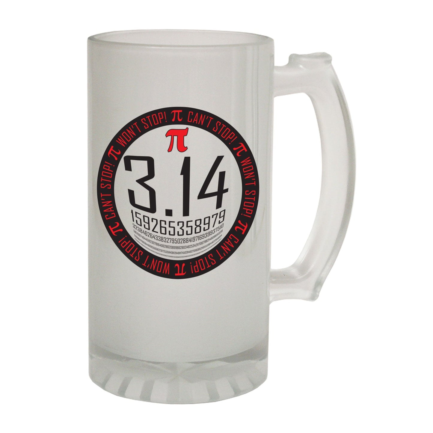 Pi Cant Stop Geek Maths - Novelty Funny Frosted Stein - Gift Boxed
