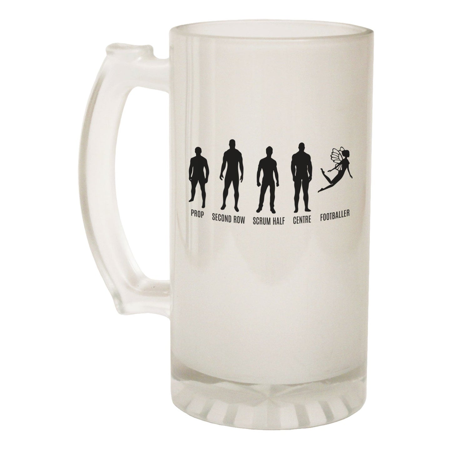 Prop Second Row Footballer - Novelty Funny Frosted Stein - Gift Boxed